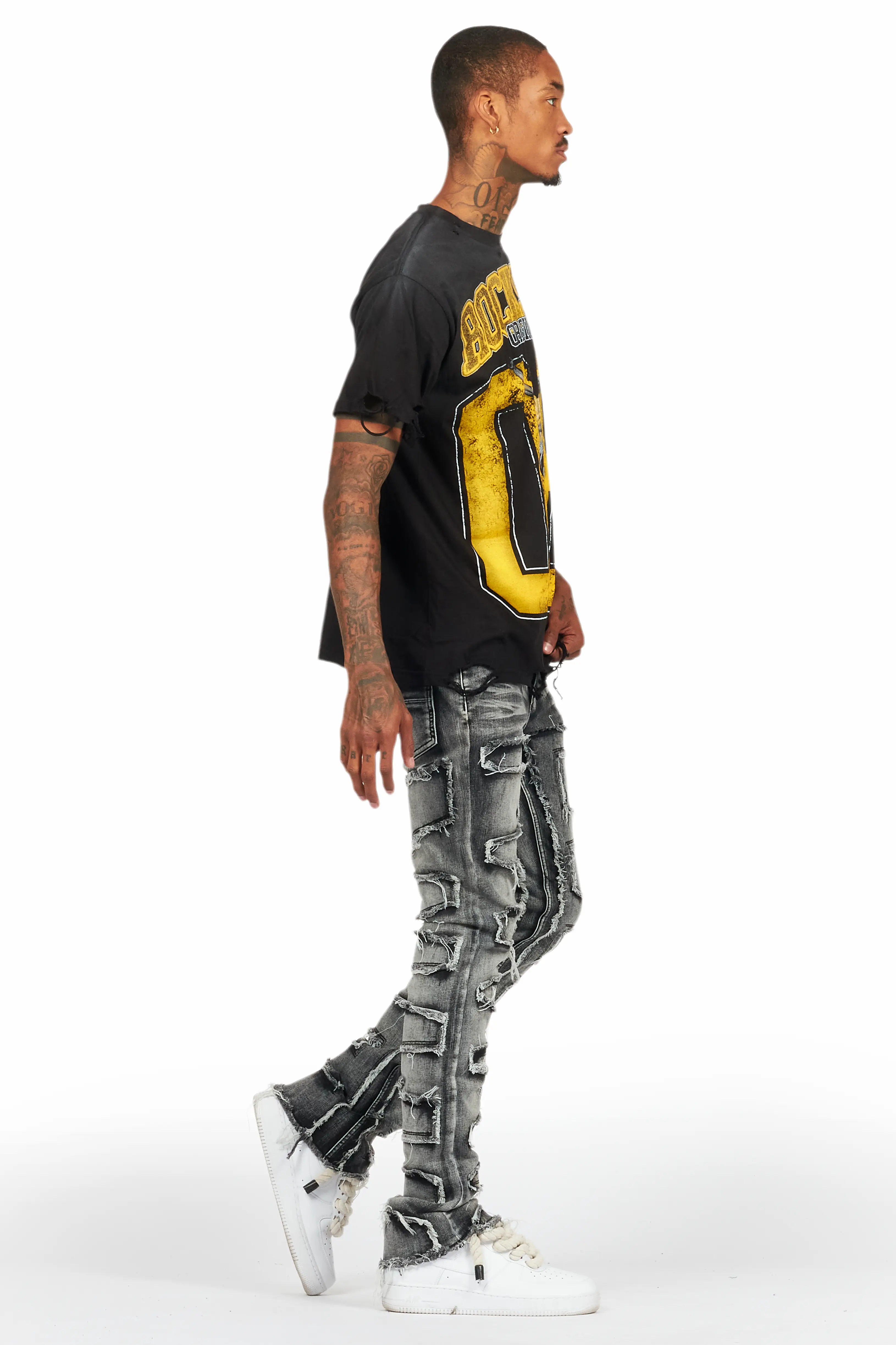 Fields Black/Yellow Oversized Graphic T-Shirt - Image 8