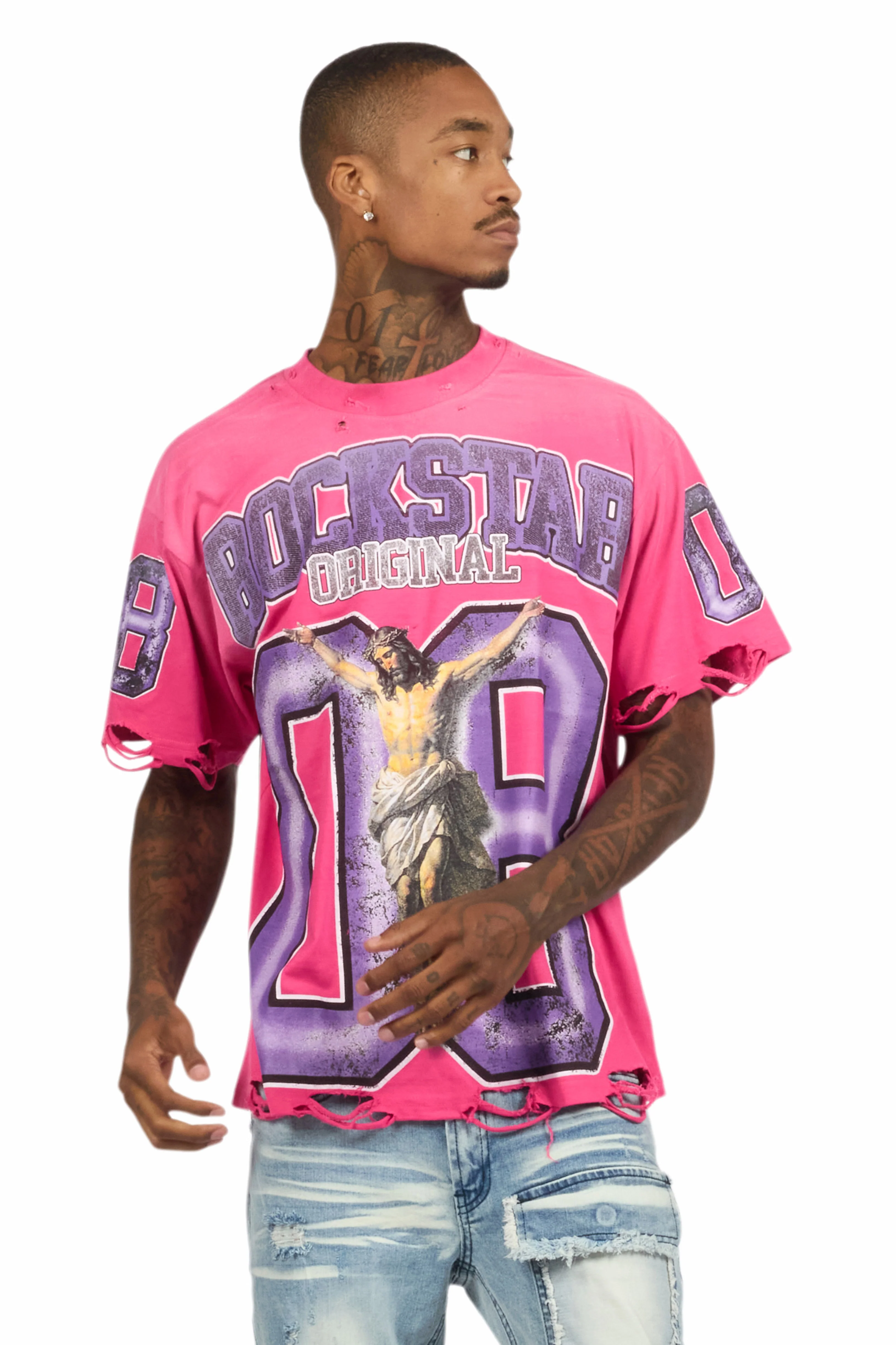 Fields Fuchsia Oversized Graphic T-Shirt - Image 2