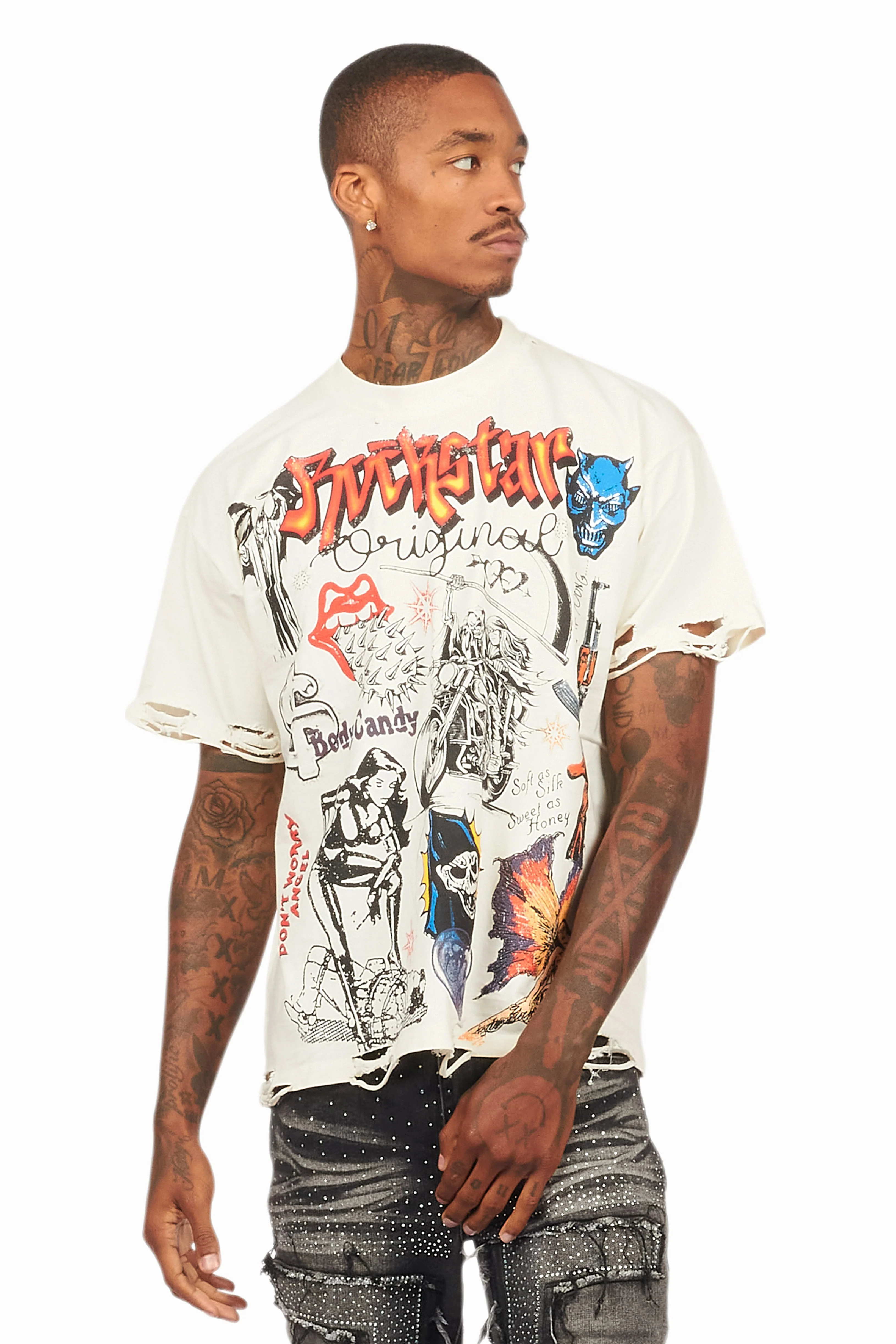 Shoota Vintage Sand Oversized Graphic T-Shirt - Image 2