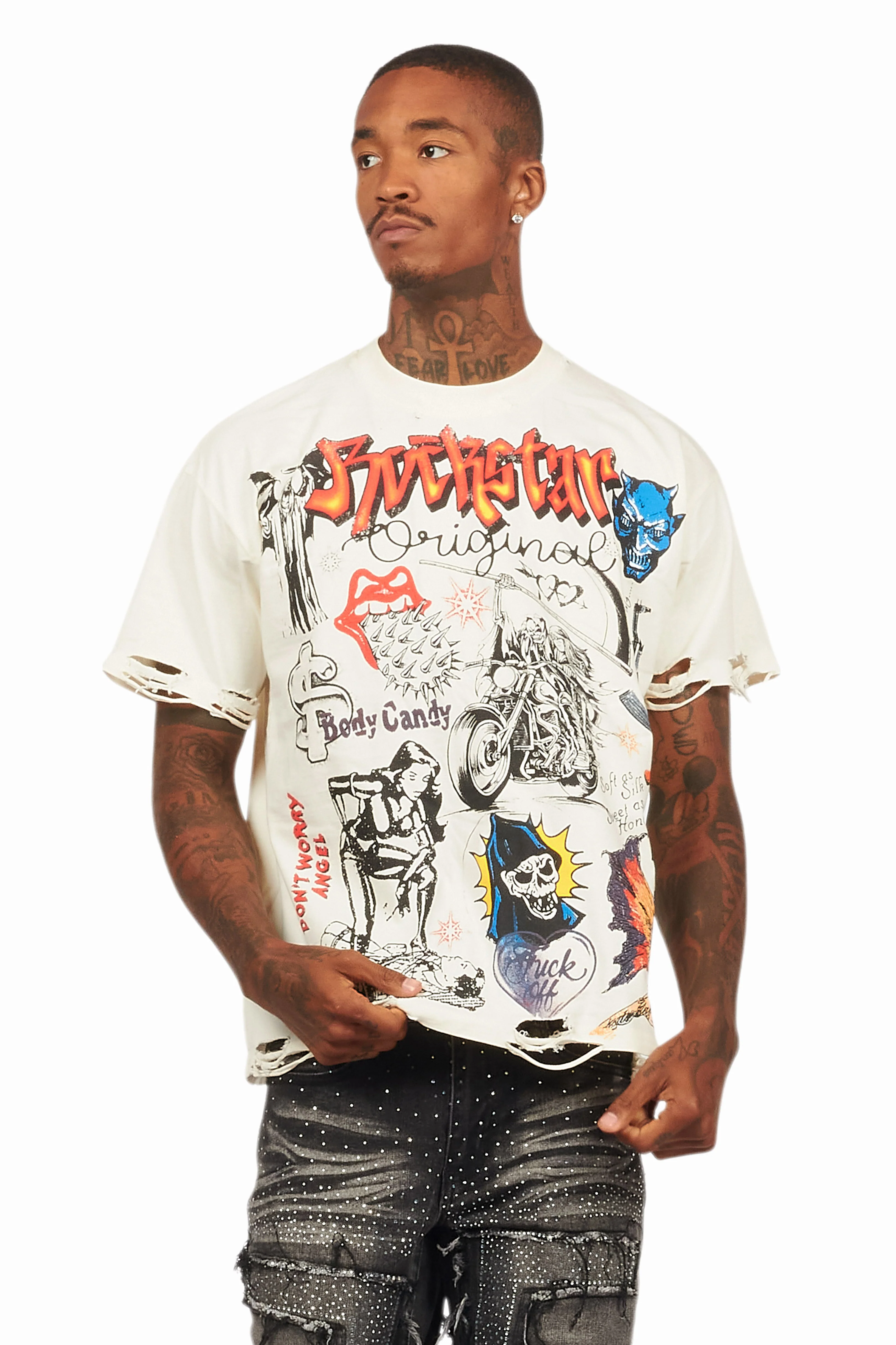 Shoota Vintage Sand Oversized Graphic T-Shirt - Image 3