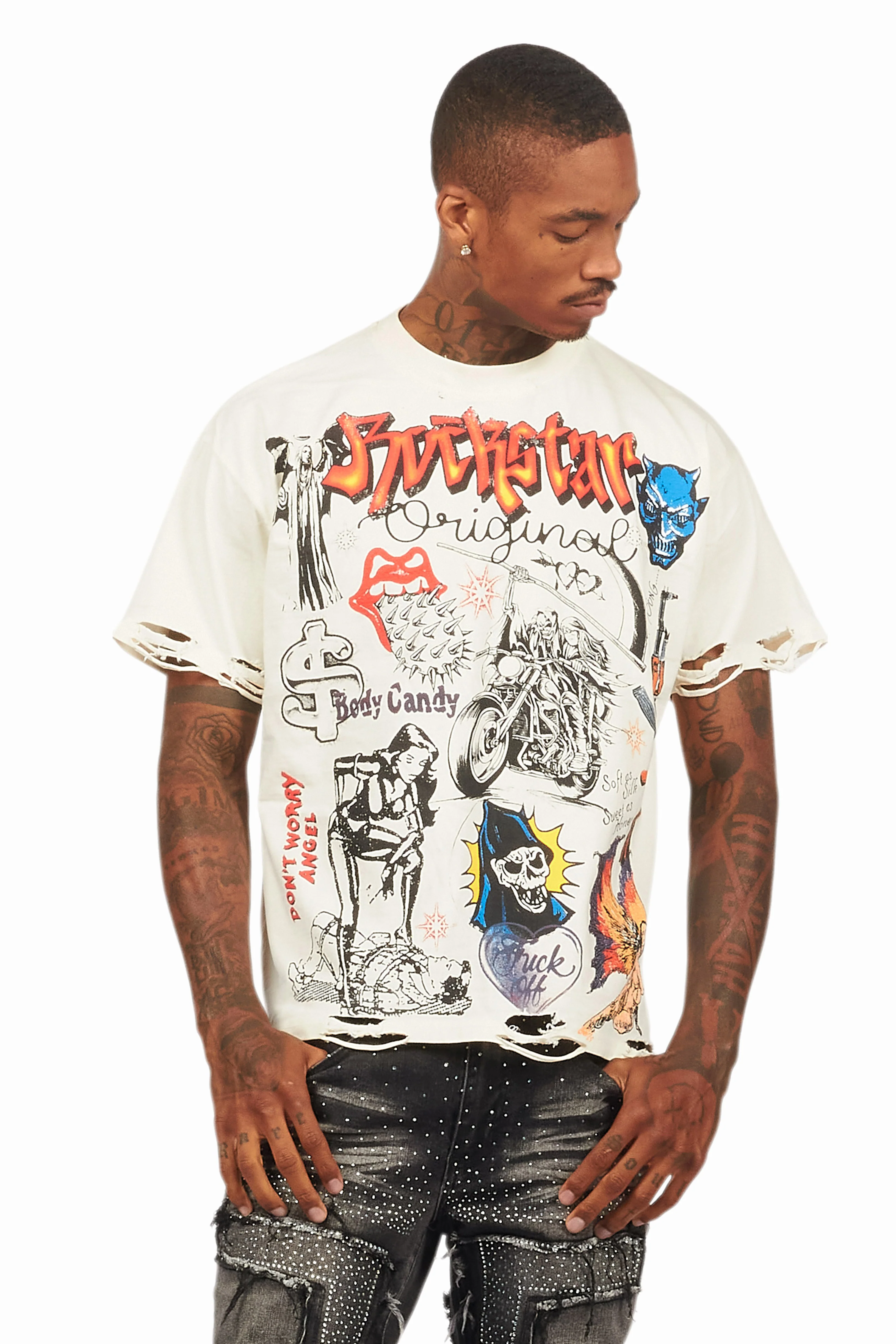 Shoota Vintage Sand Oversized Graphic T-Shirt - Image 5