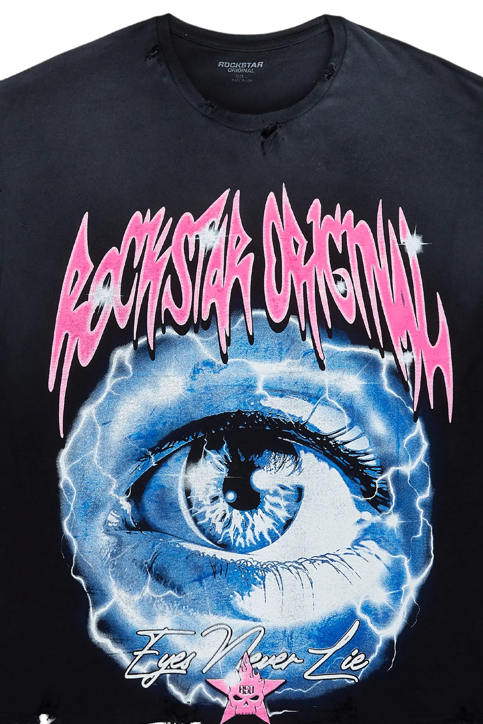 Pello Black Oversized Graphic T-Shirt - Image 6