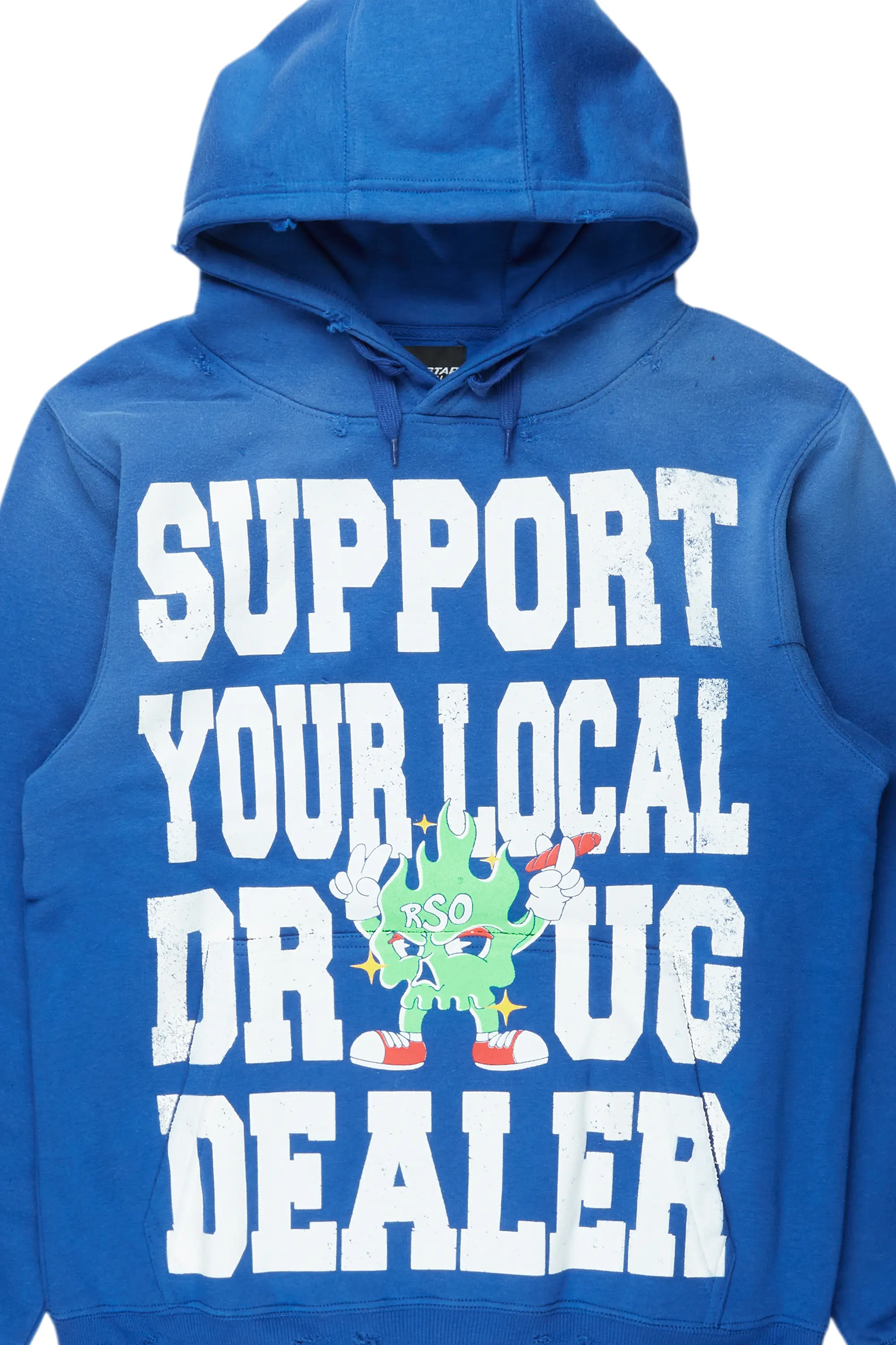 Tarl Royal Blue Distressed Graphic Hoodie - Image 7