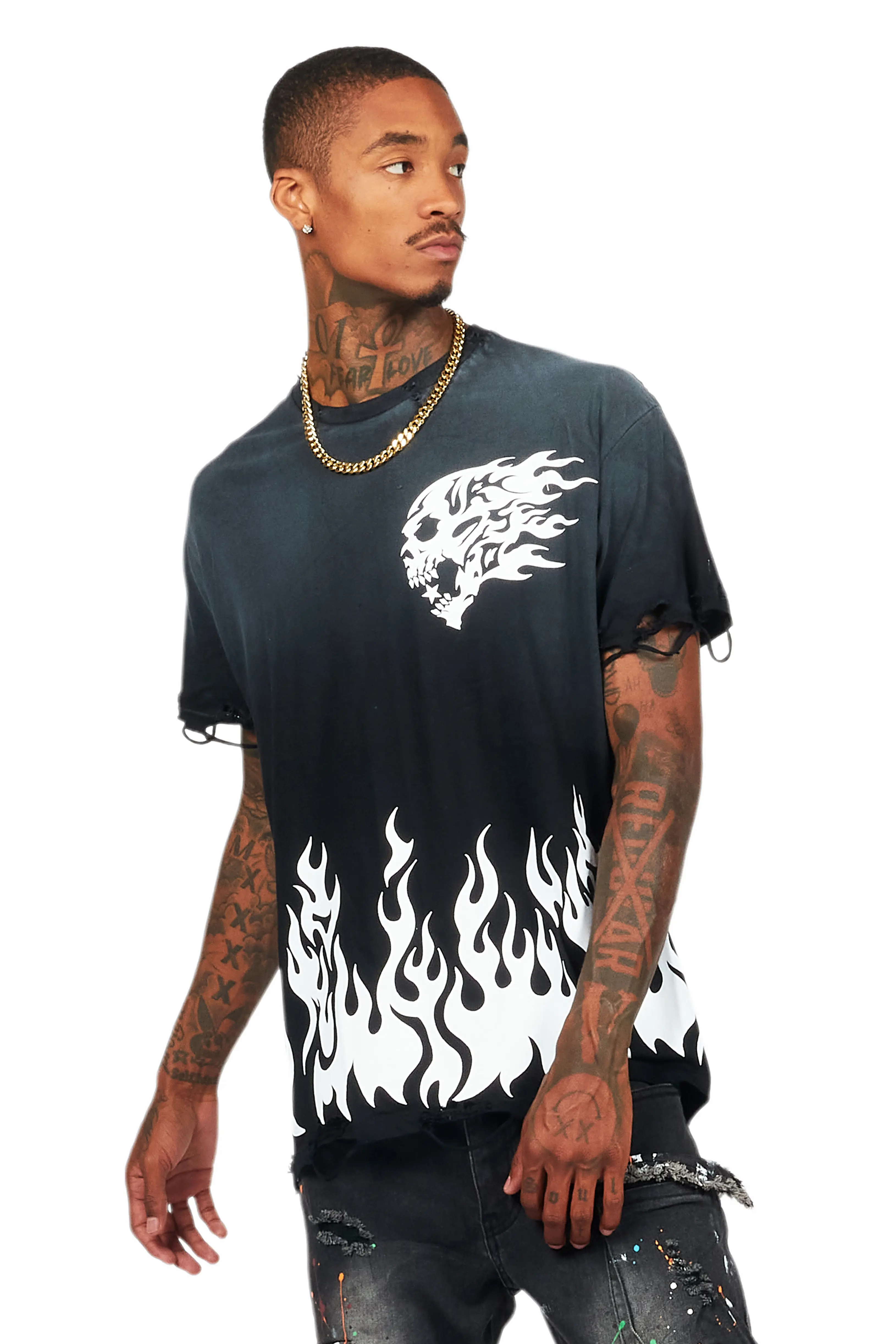 Bubble Black Oversized Graphic T-Shirt - Image 2