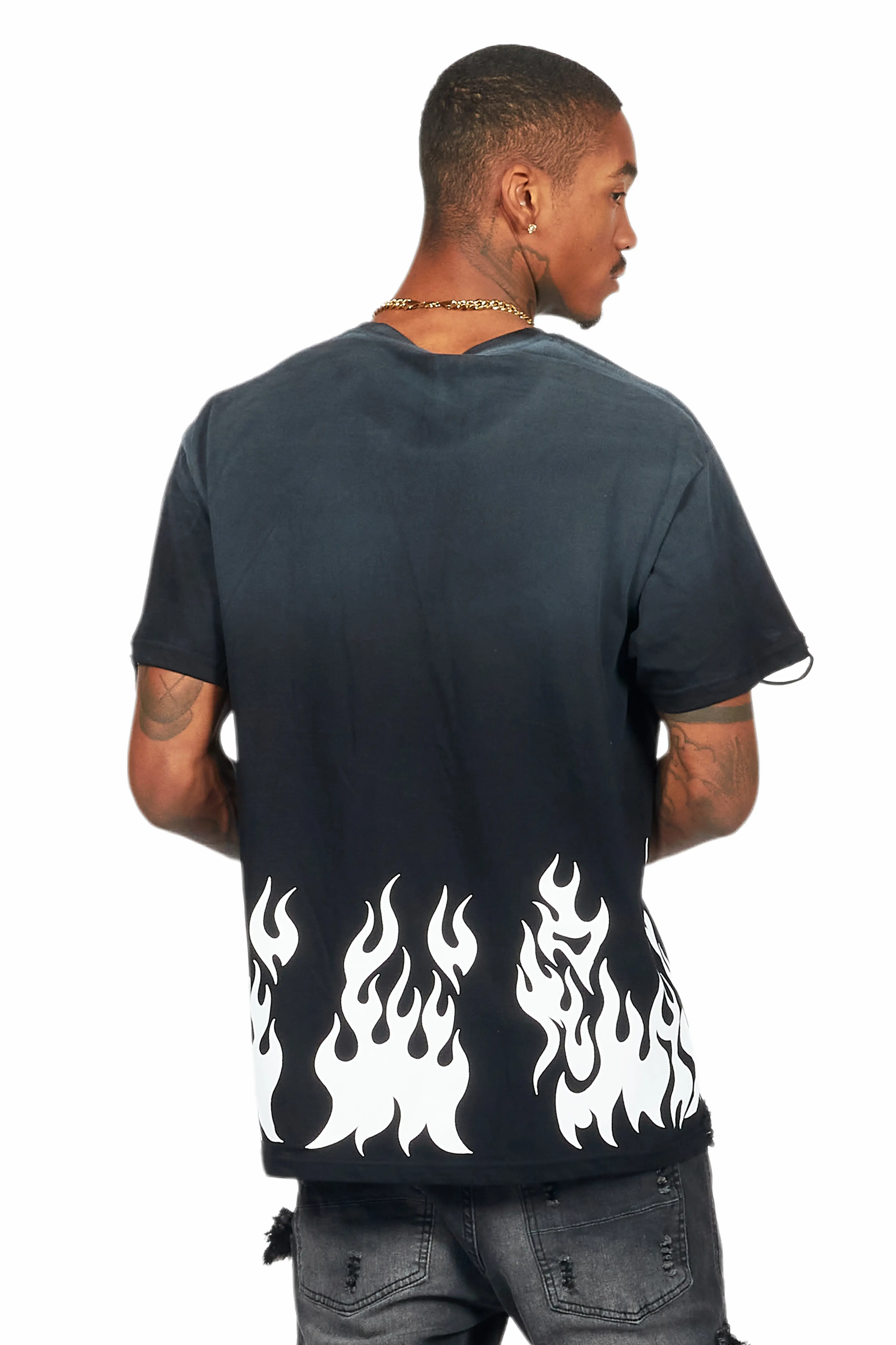 Bubble Black Oversized Graphic T-Shirt - Image 4