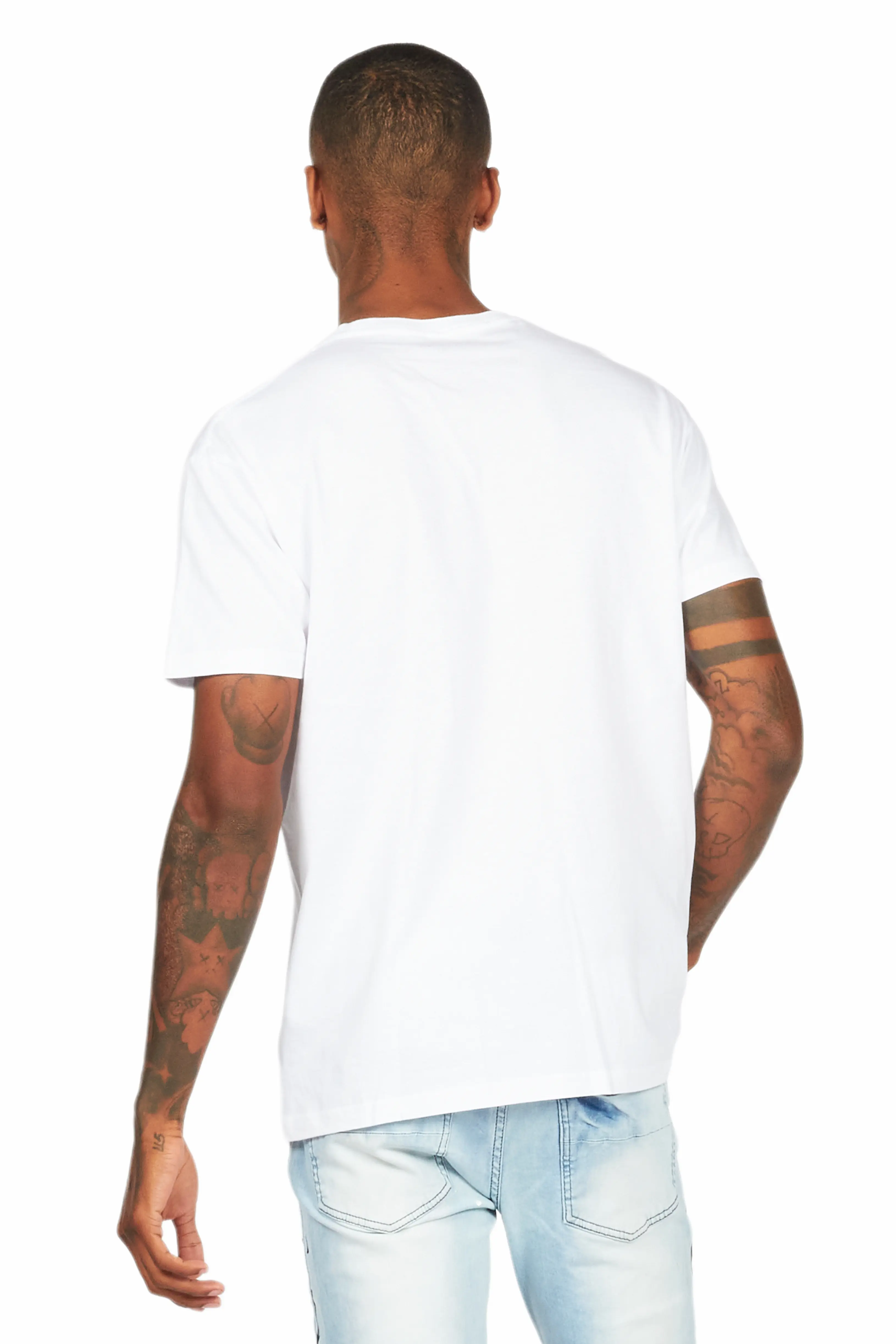 Dash White/Blue Graphic T-Shirt - Image 4