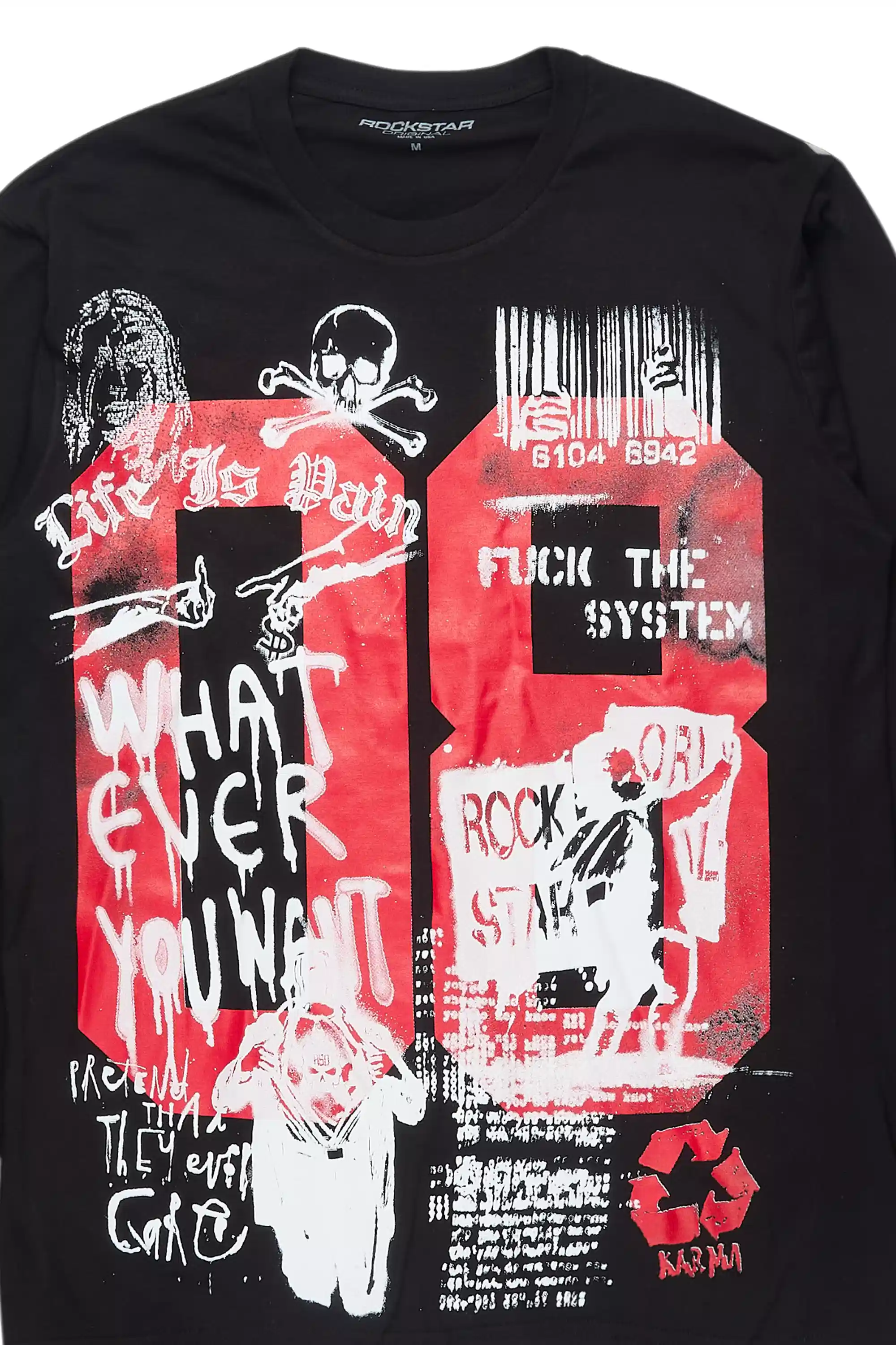 Grill Black/White Long Sleeve Graphic T-Shirt - Image 6