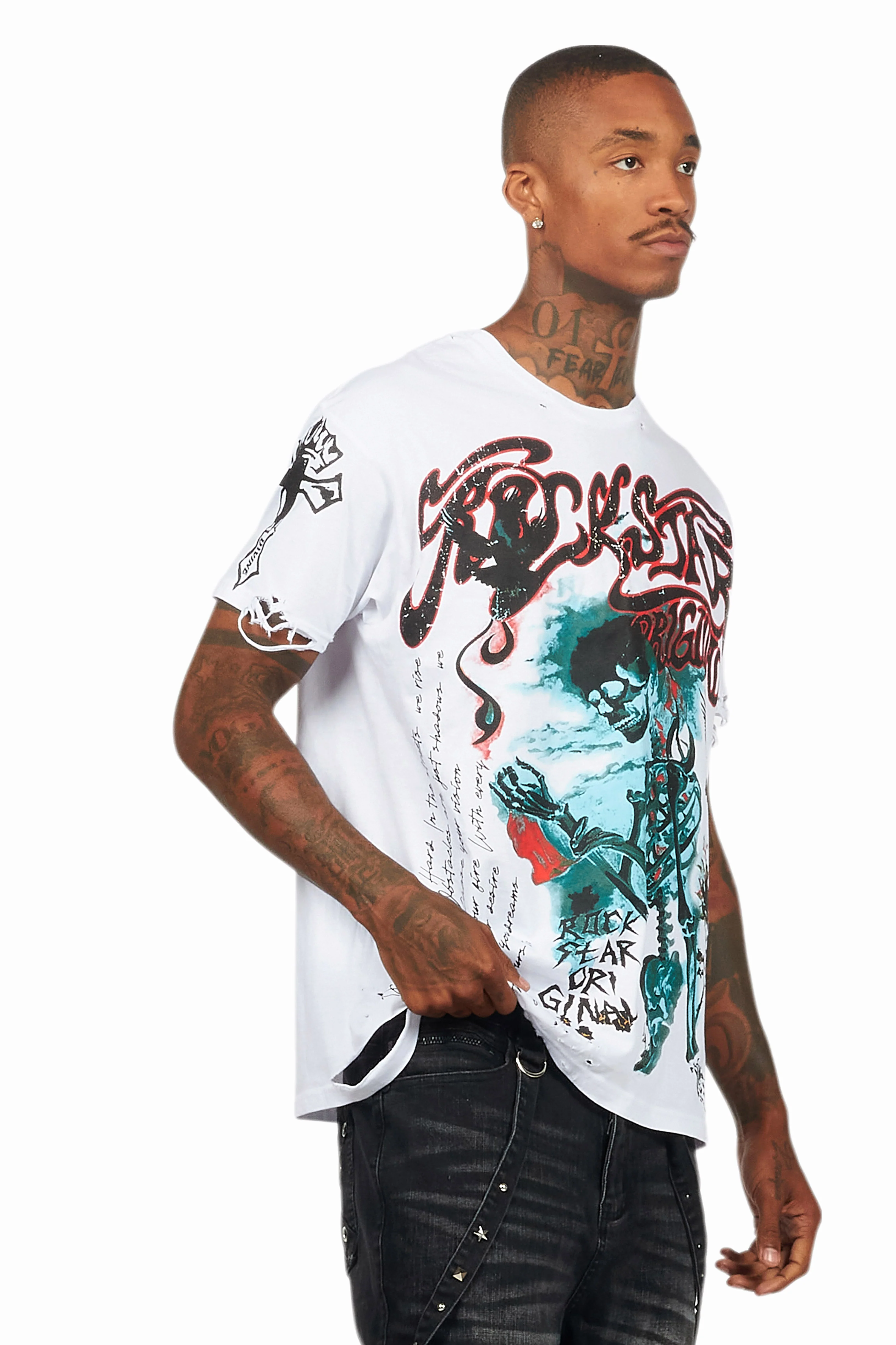 Danby White Graphic Oversized T-Shirt - Image 3