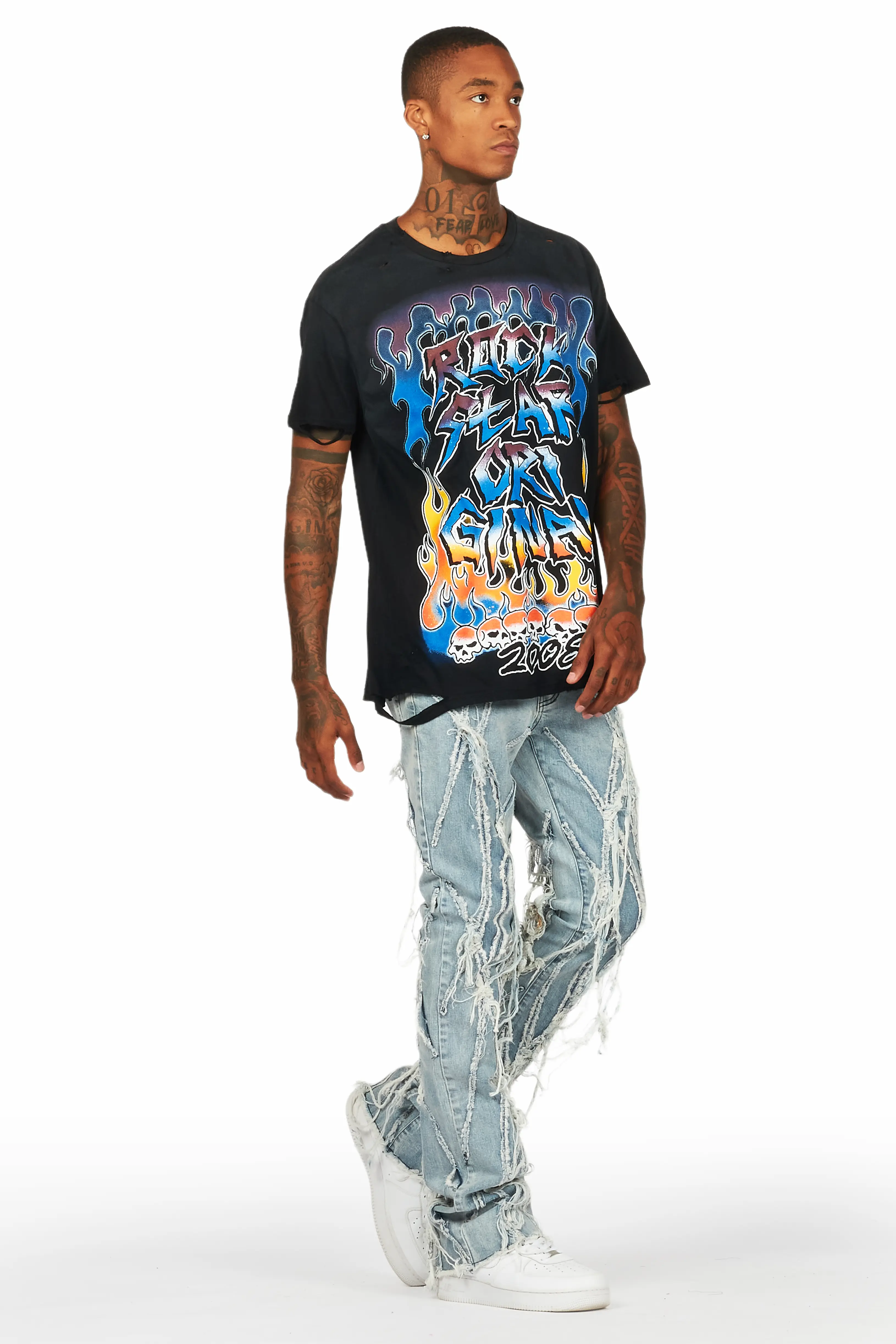 Ebbe Black Graphic Oversized T-Shirt - Image 6