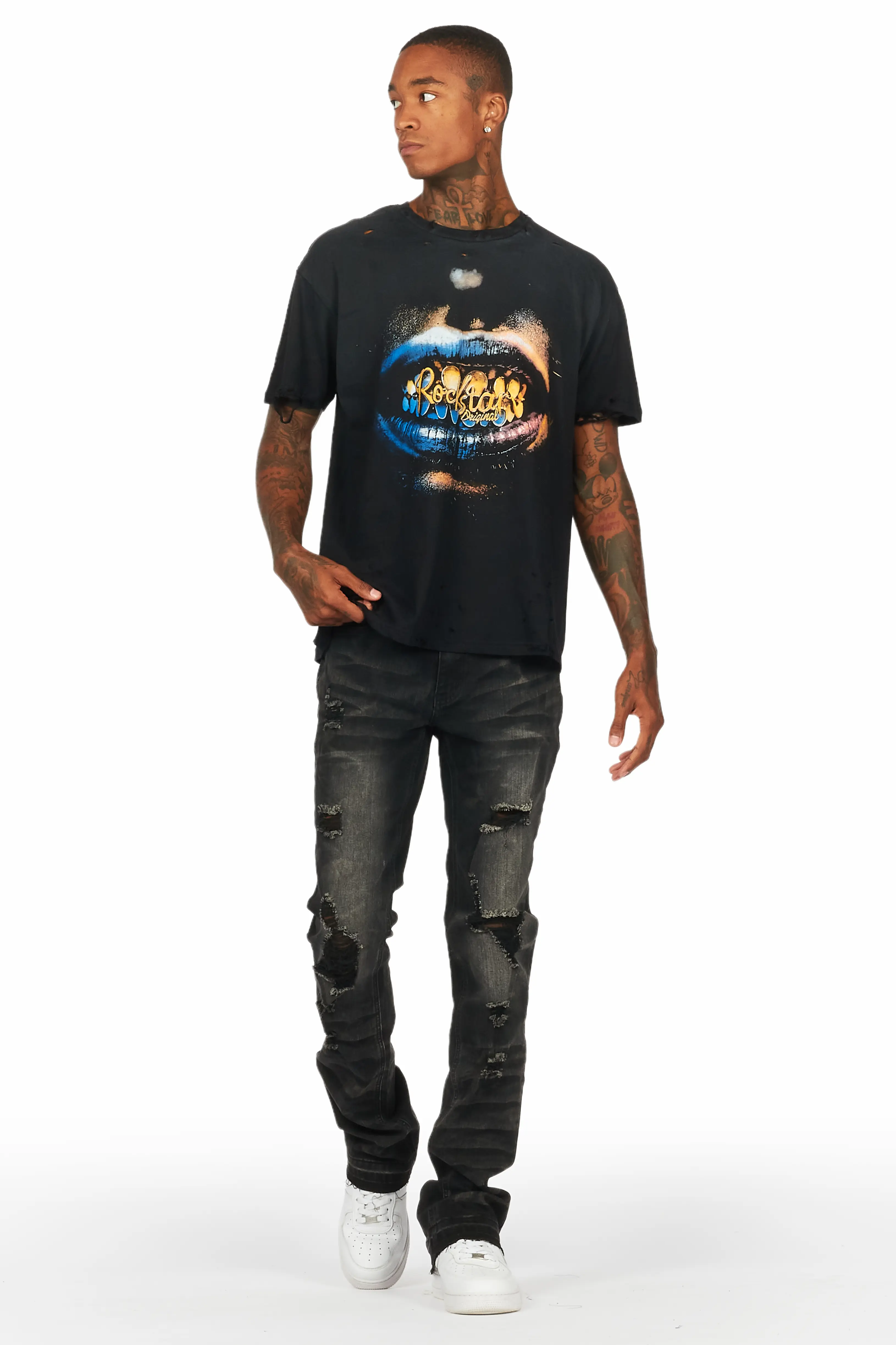 Jabbar Black Graphic Oversized T-Shirt - Image 2