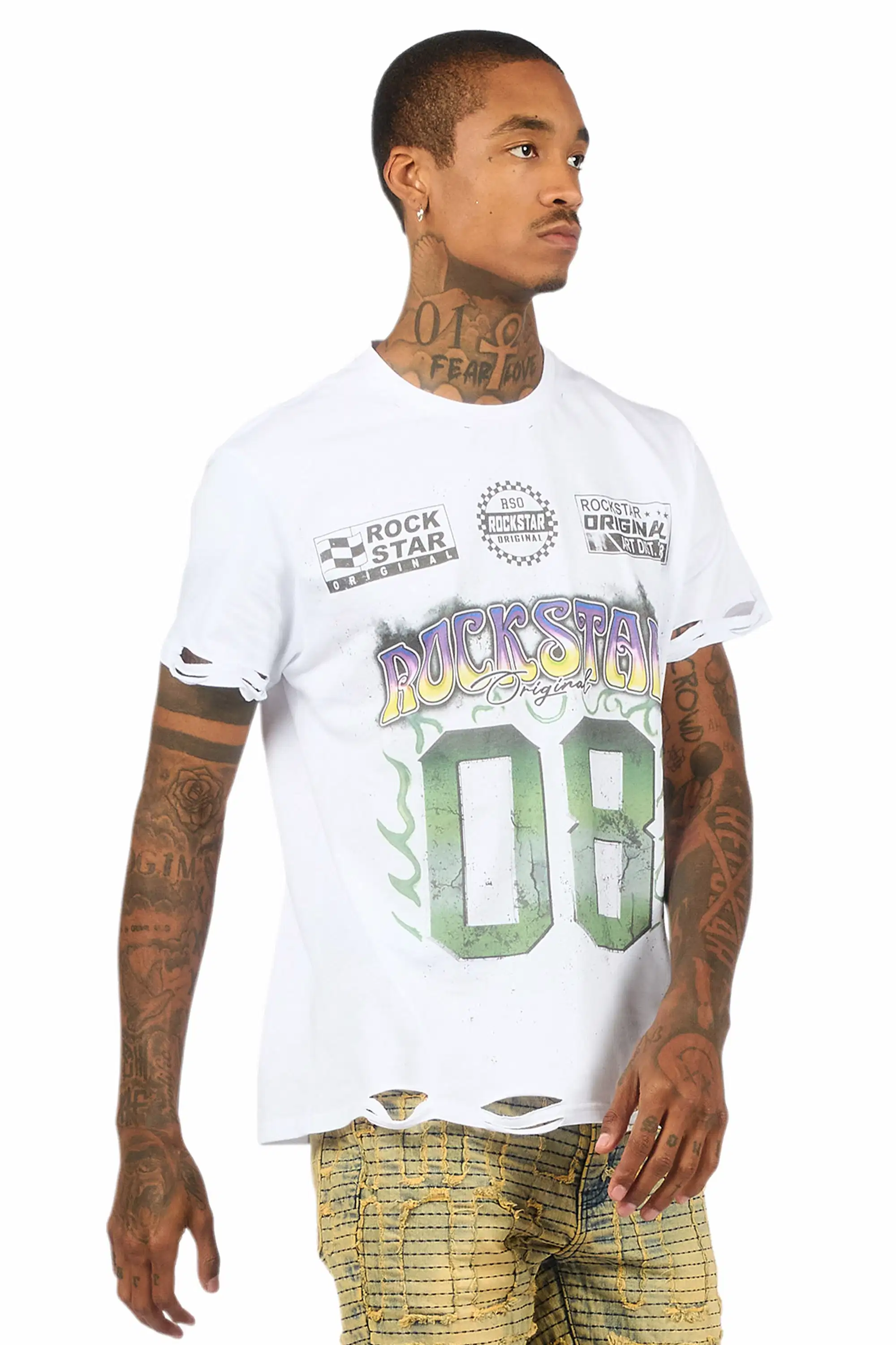 Quito White Graphic Oversized T-Shirt - Image 4