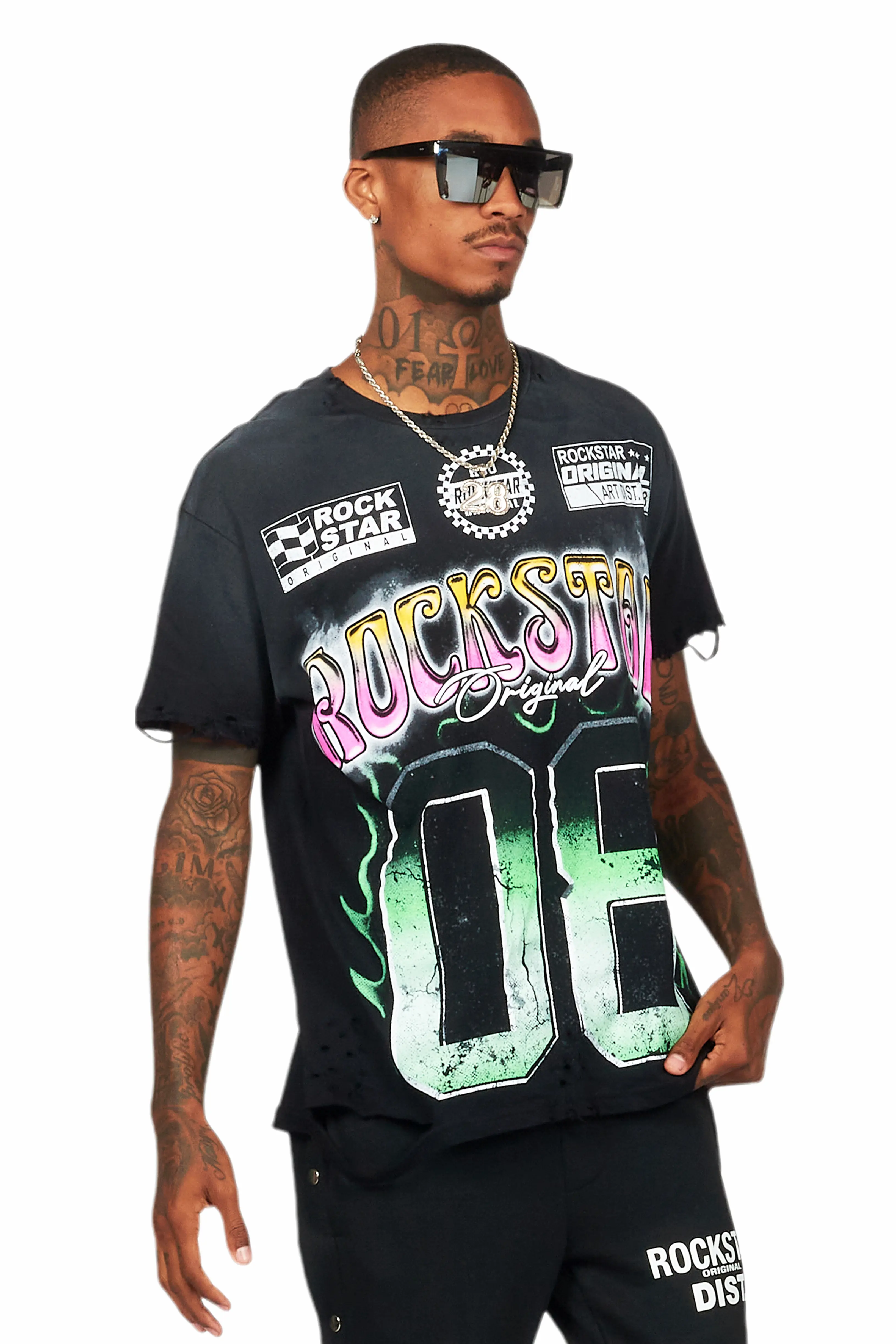 Quito Black Oversize Graphic T-Shirt - Image 6