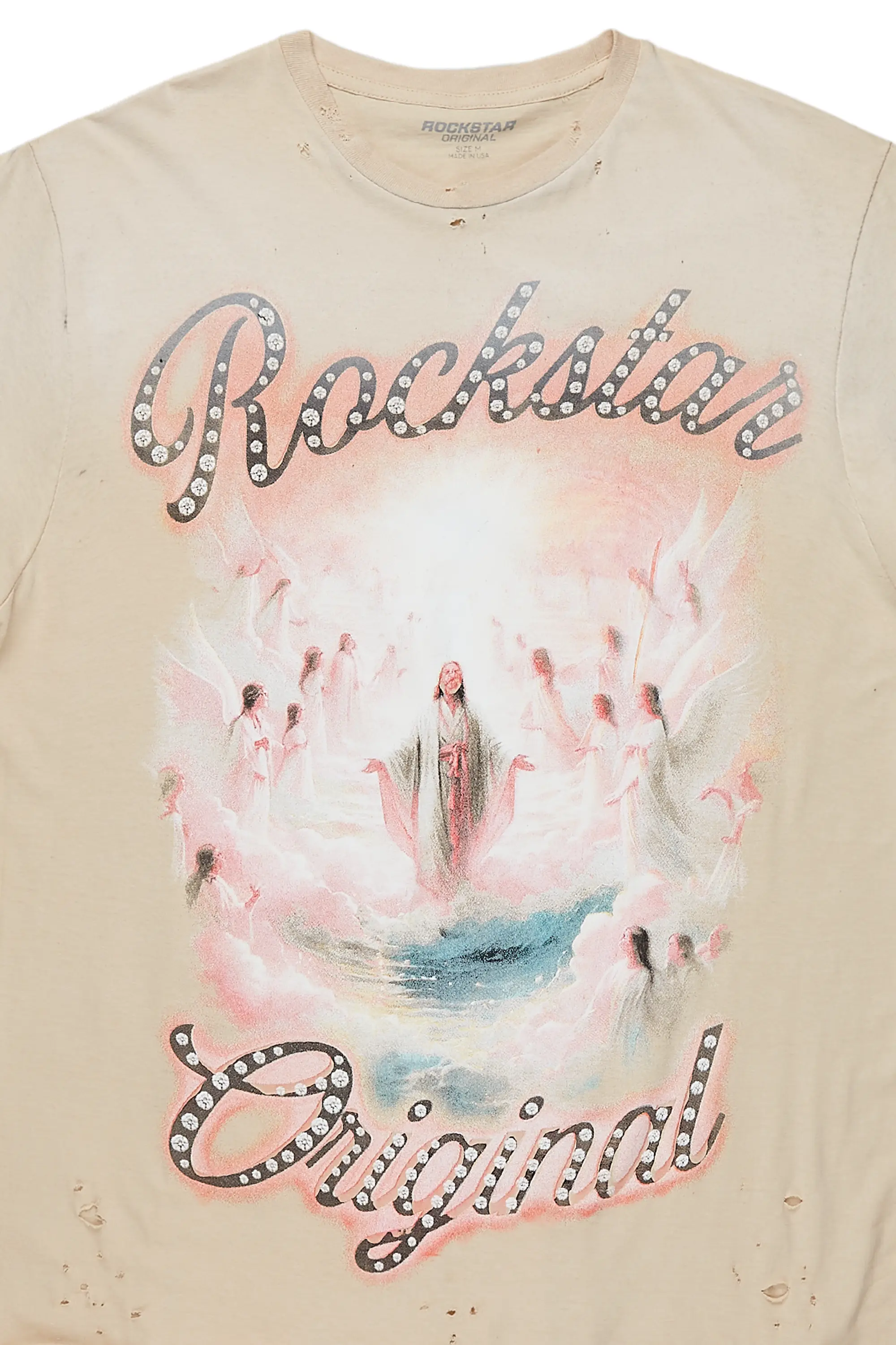 Taman Beige Graphic Oversized T-Shirt - Image 5
