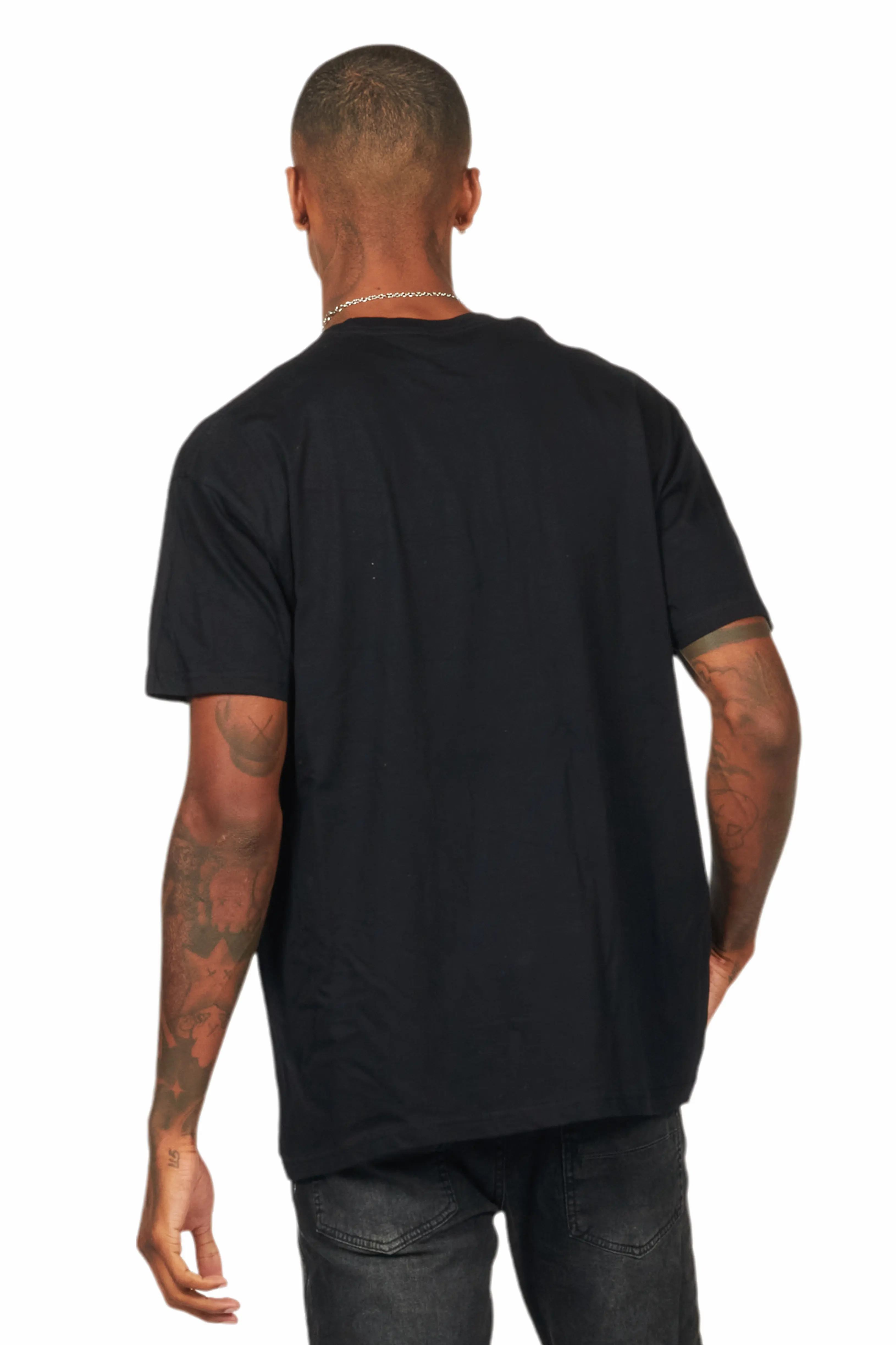 Zamir Black Graphic Oversized T-Shirt - Image 4
