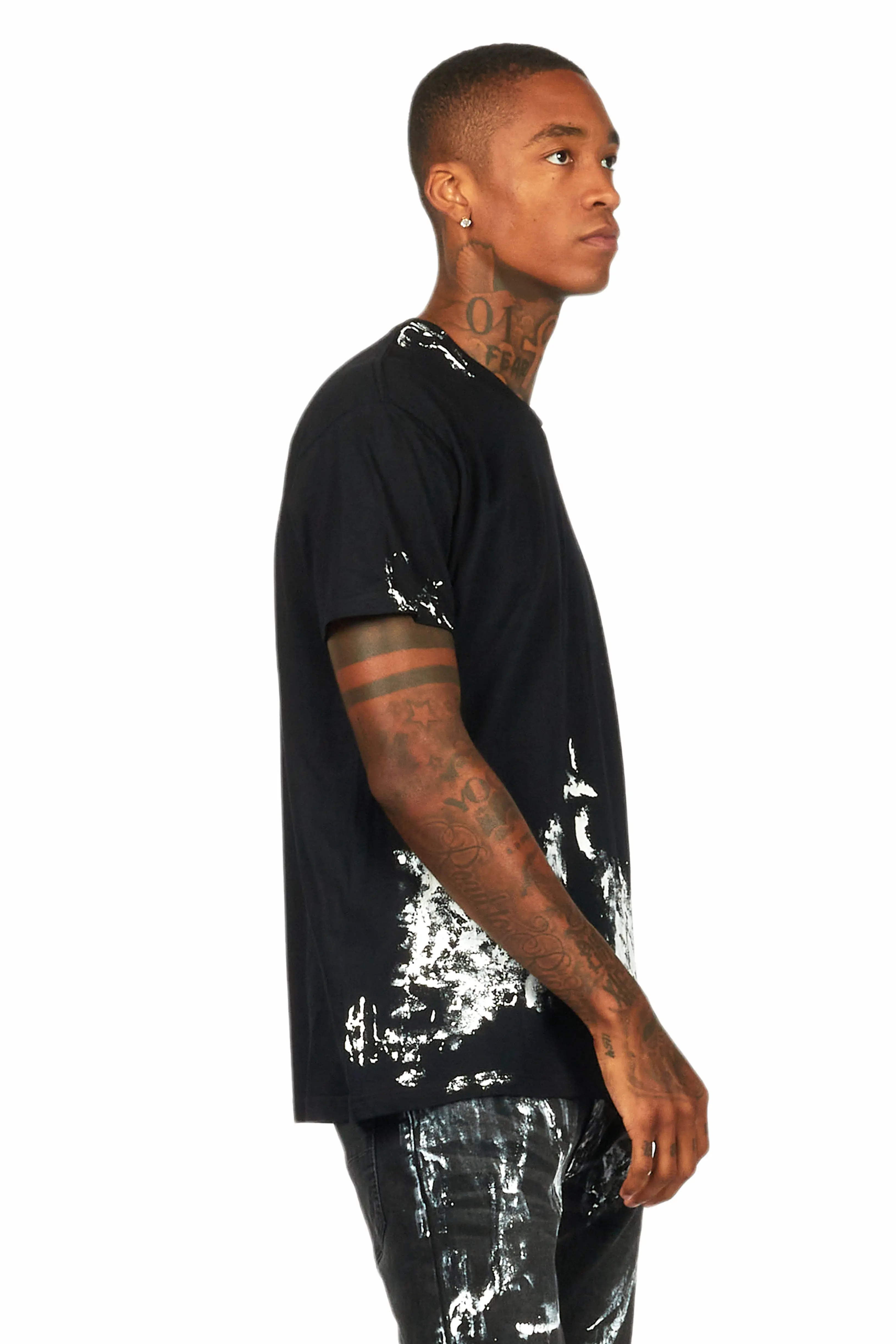 Filip Black/White Graphic Oversized T-Shirt - Image 6