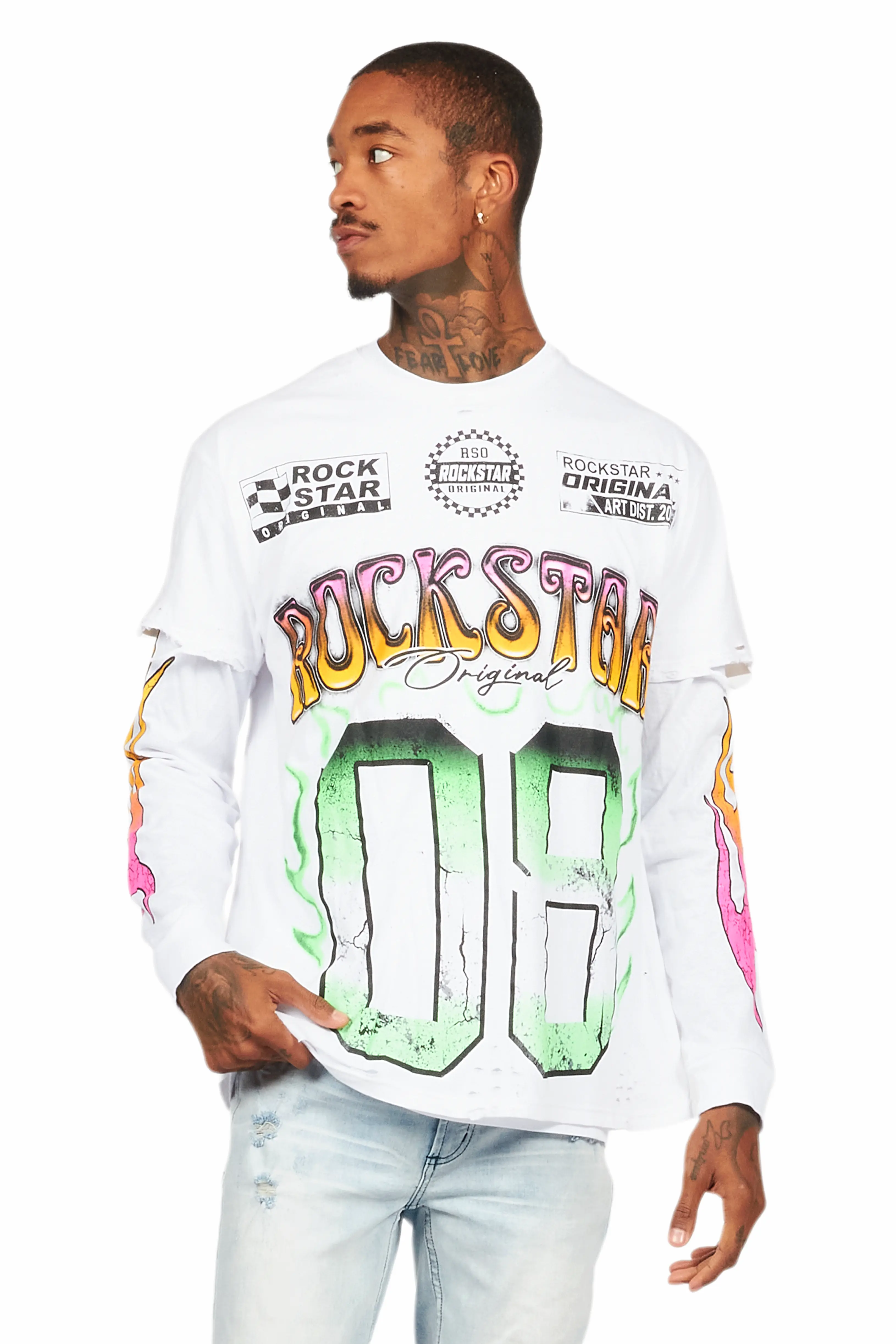 Quito White Double Layer Graphic T-Shirt - Image 2
