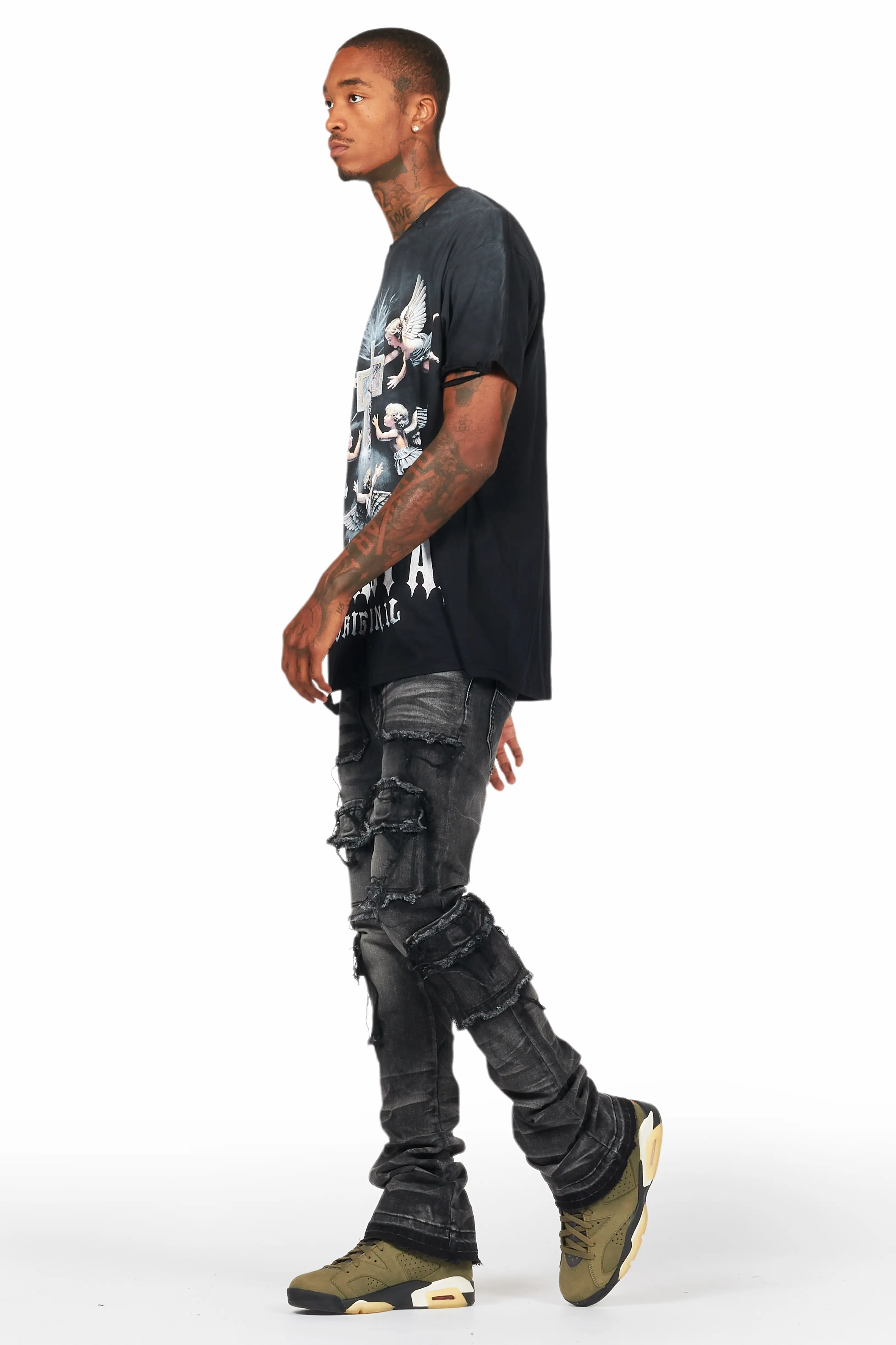 Adem Black Oversized Graphic T-Shirt - Image 6