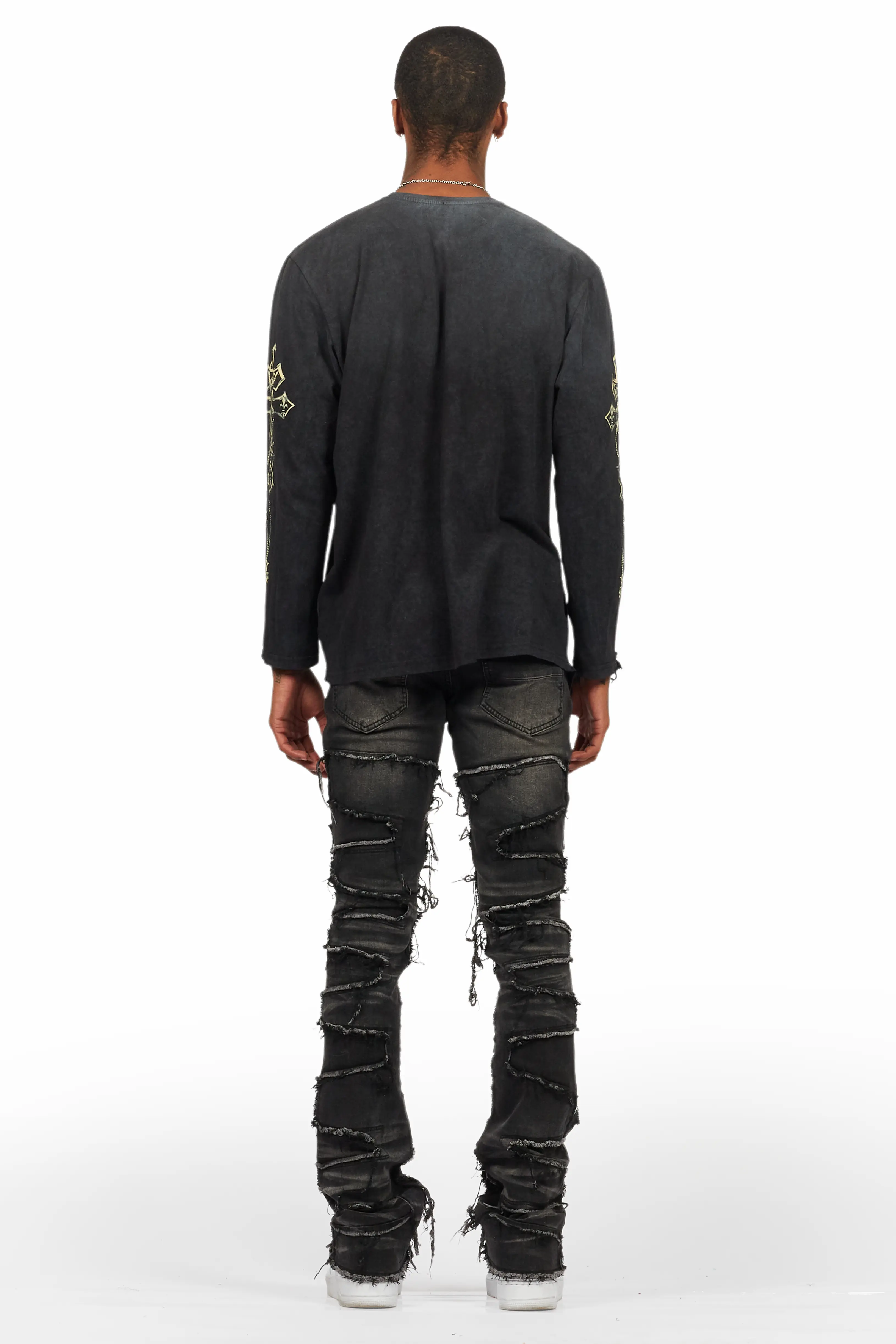 Deiter Vintage Black Long Sleeve Graphic T-Shirt - Image 4