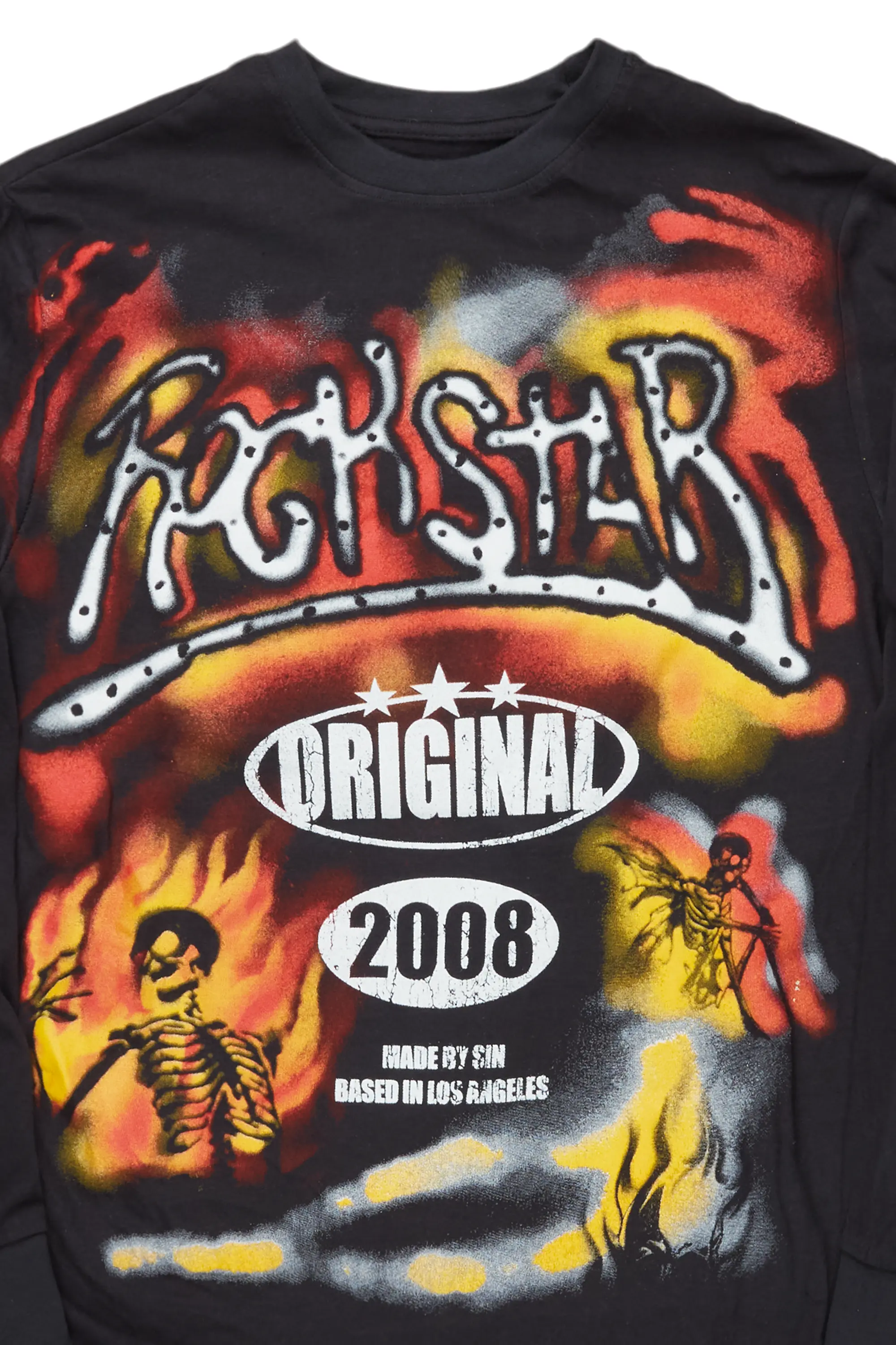 Farren Black Long Sleeve Graphic T-Shirt - Image 6