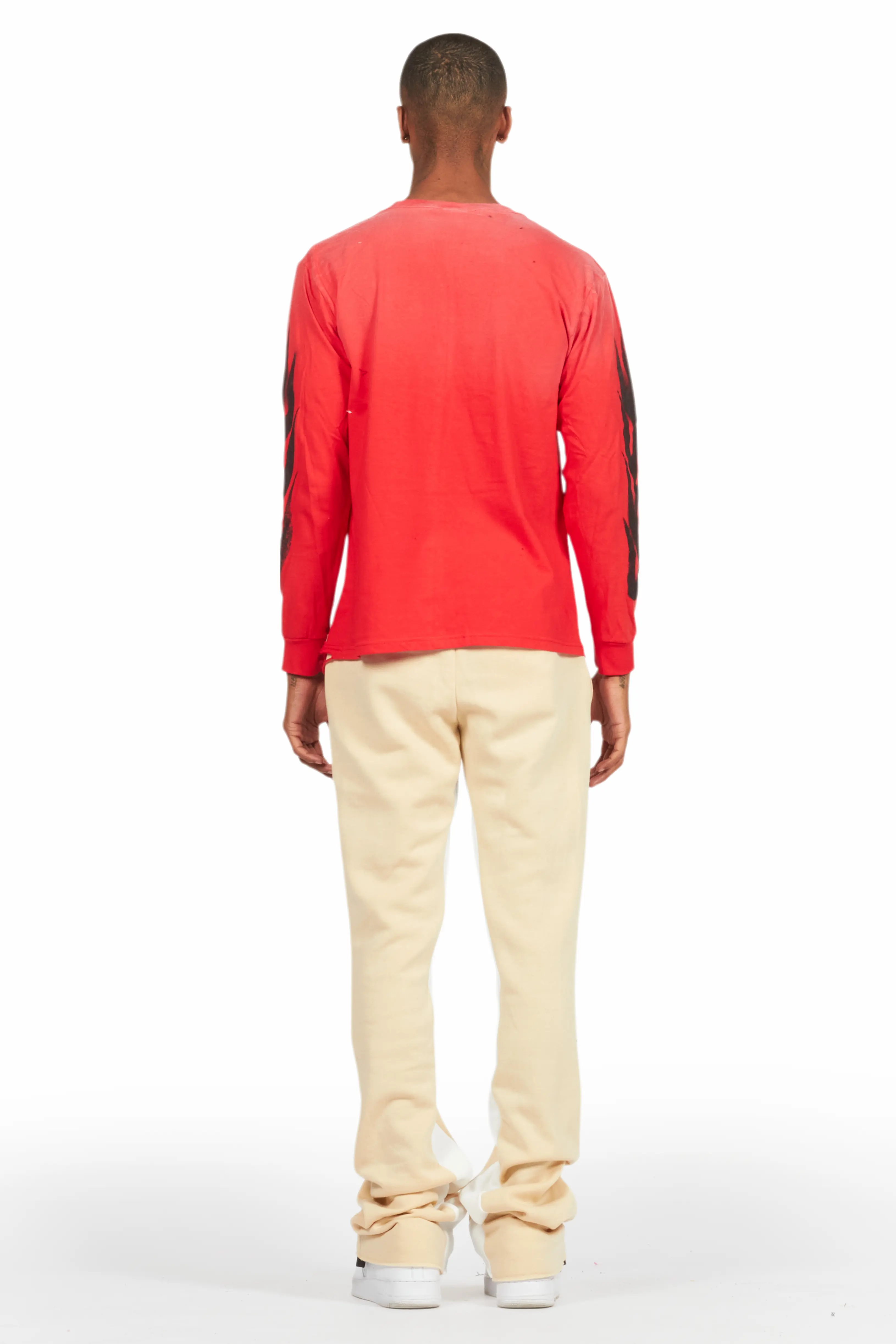 Boaz Red Long Sleeve Graphic T-Shirt - Image 4
