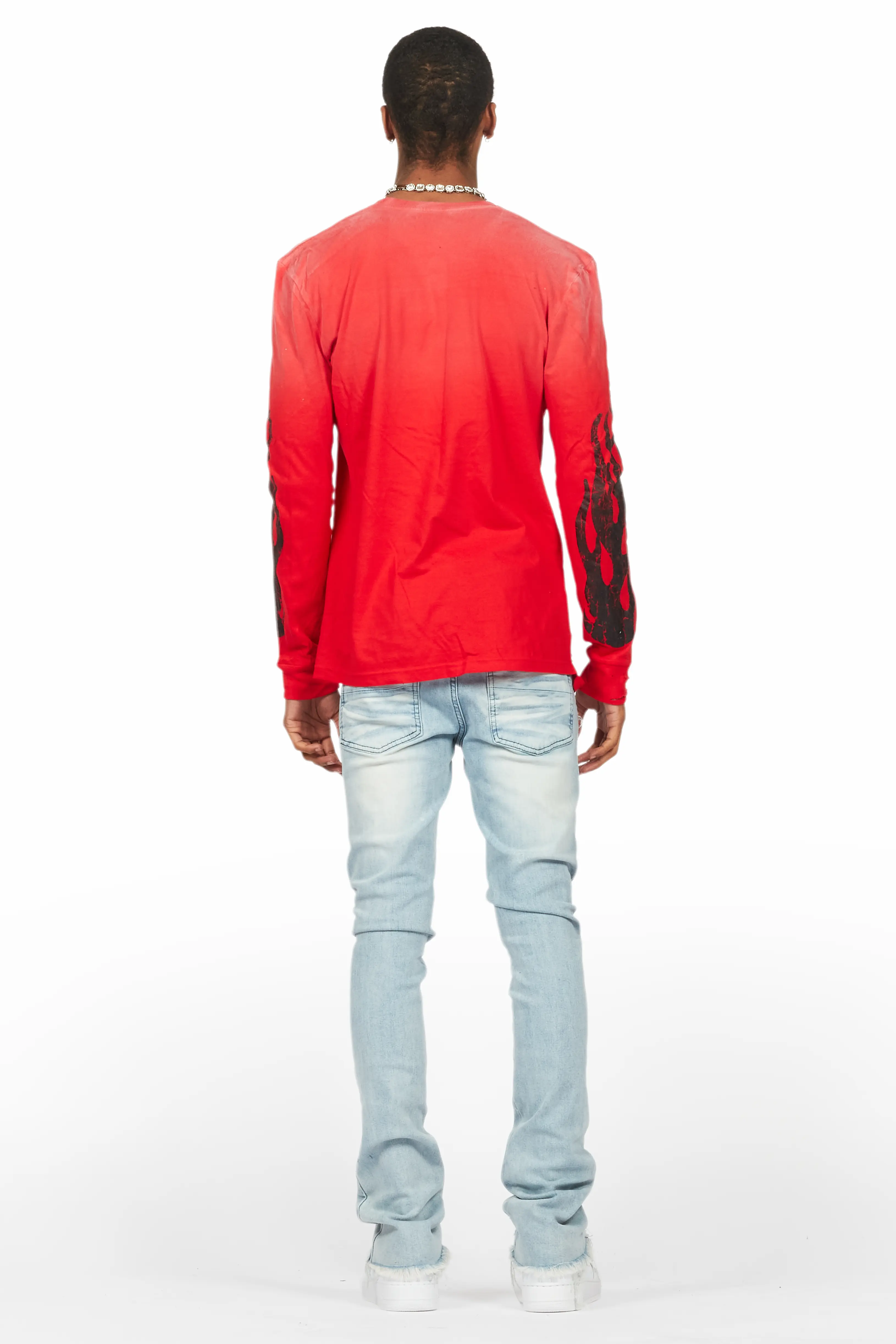 Amos Red Long Sleeve Graphic T-Shirt - Image 4