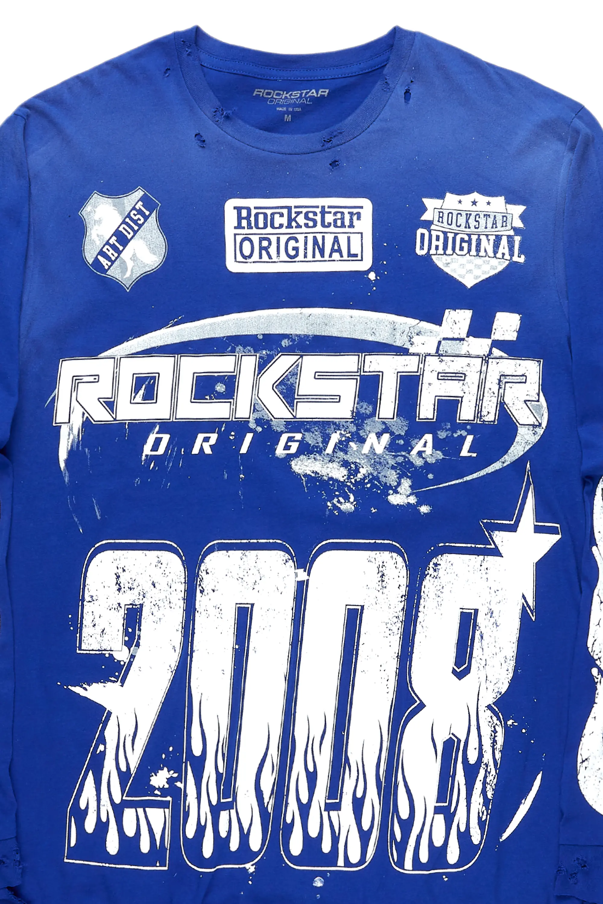 Amos Royal Blue Long Sleeve Graphic T-Shirt - Image 7