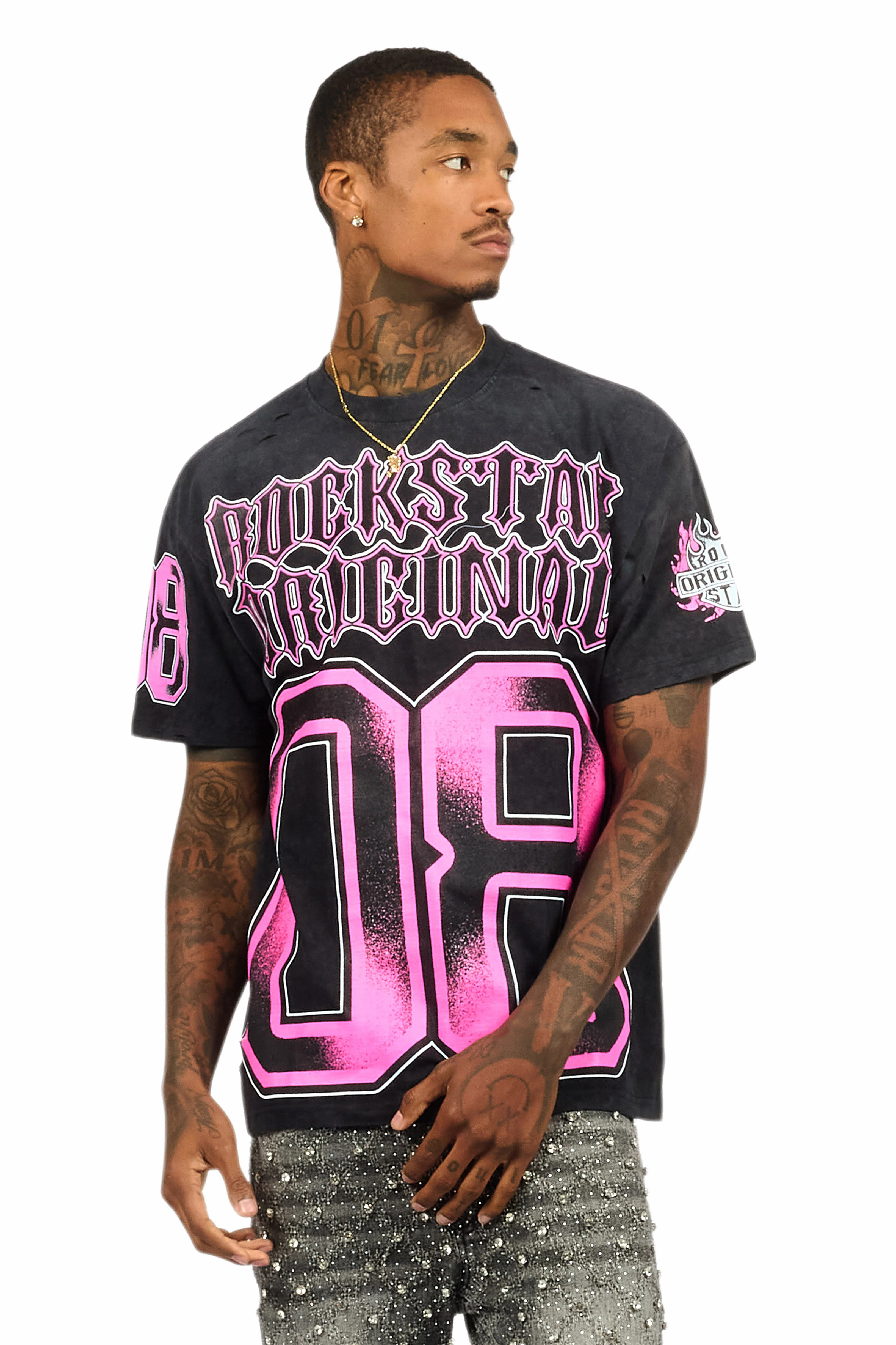 Alim Black Oversized Graphic T-Shirt - Image 2