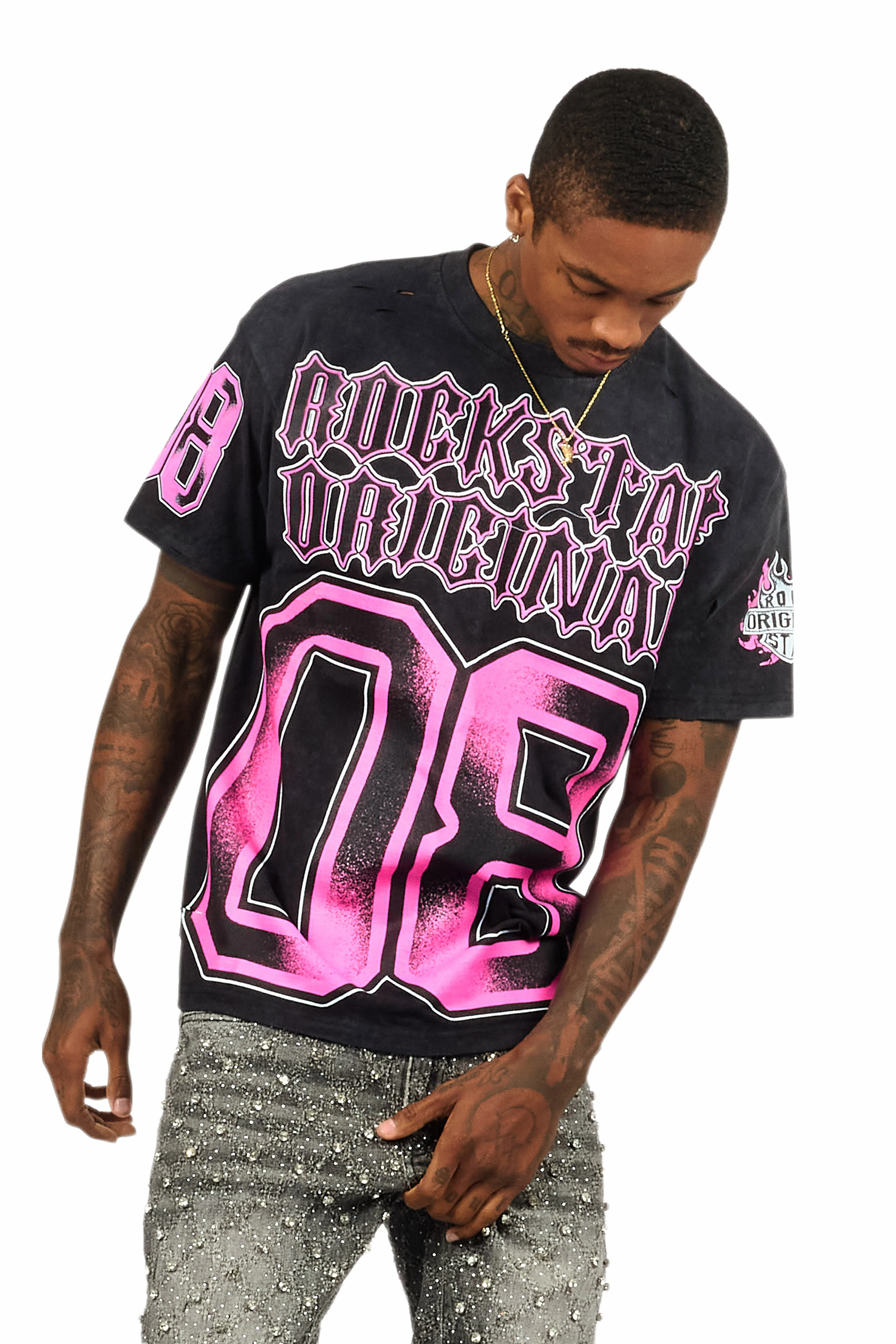 Alim Black Oversized Graphic T-Shirt - Image 4