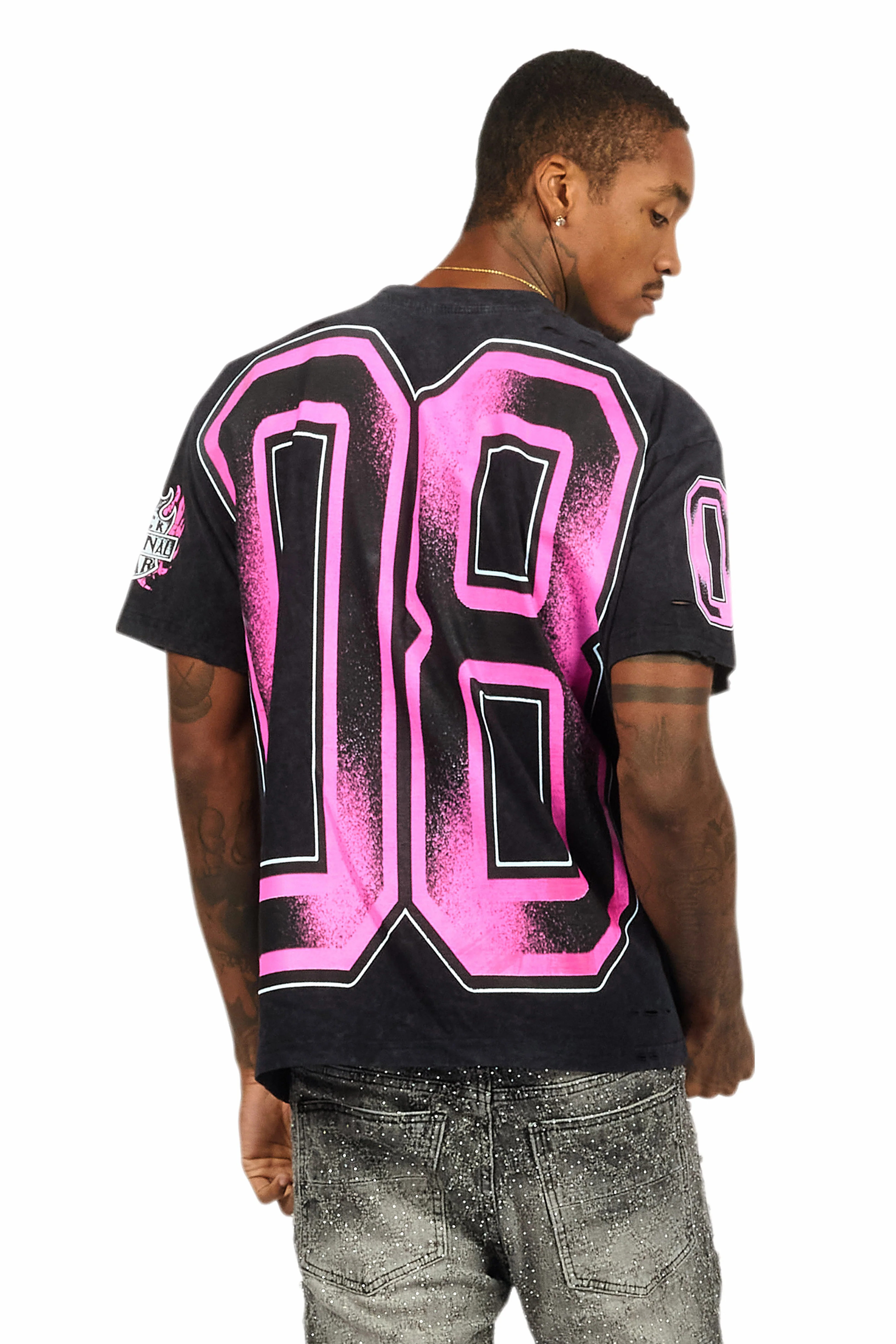 Alim Black Oversized Graphic T-Shirt - Image 5
