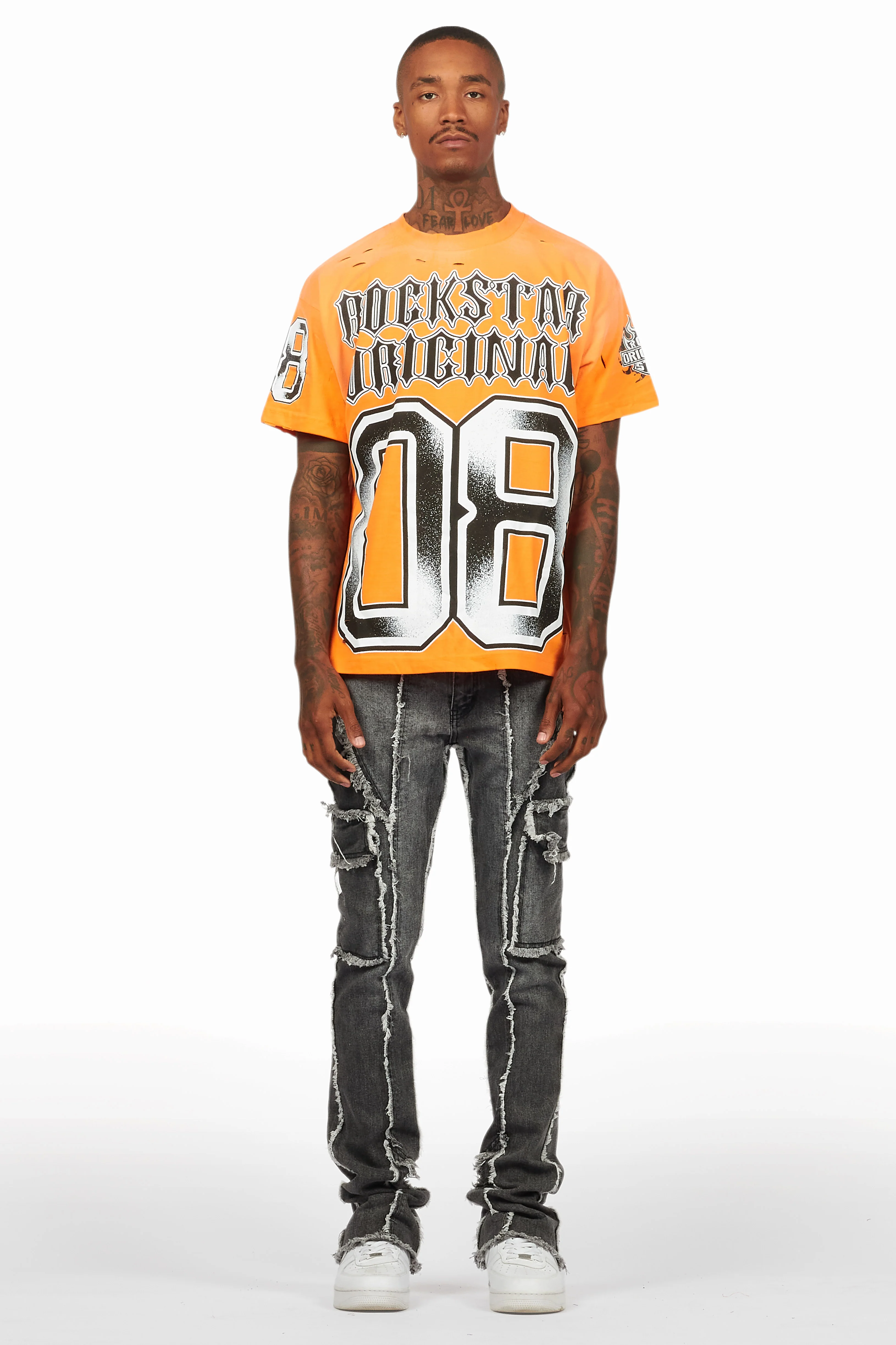 Alim Orange Oversized Graphic T-Shirt - Image 2