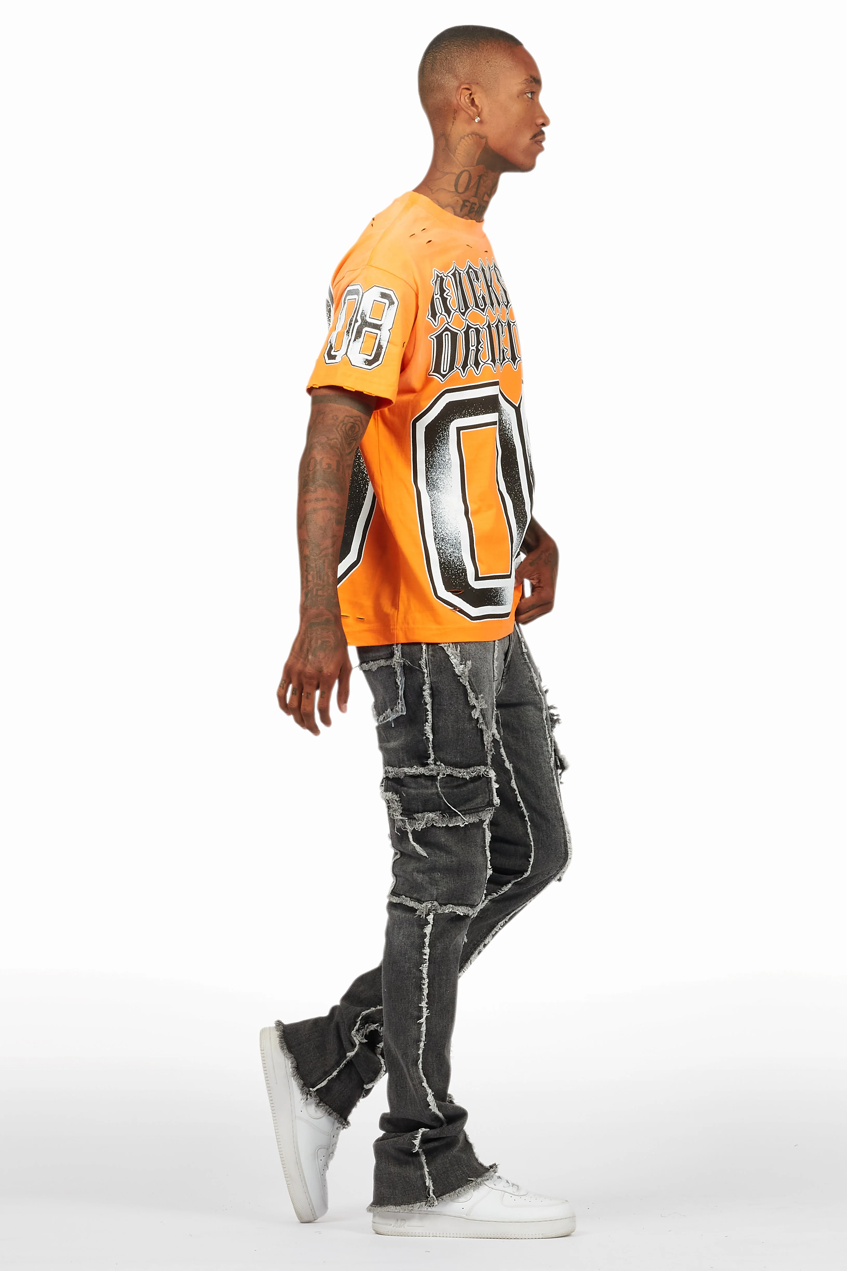 Alim Orange Oversized Graphic T-Shirt - Image 4