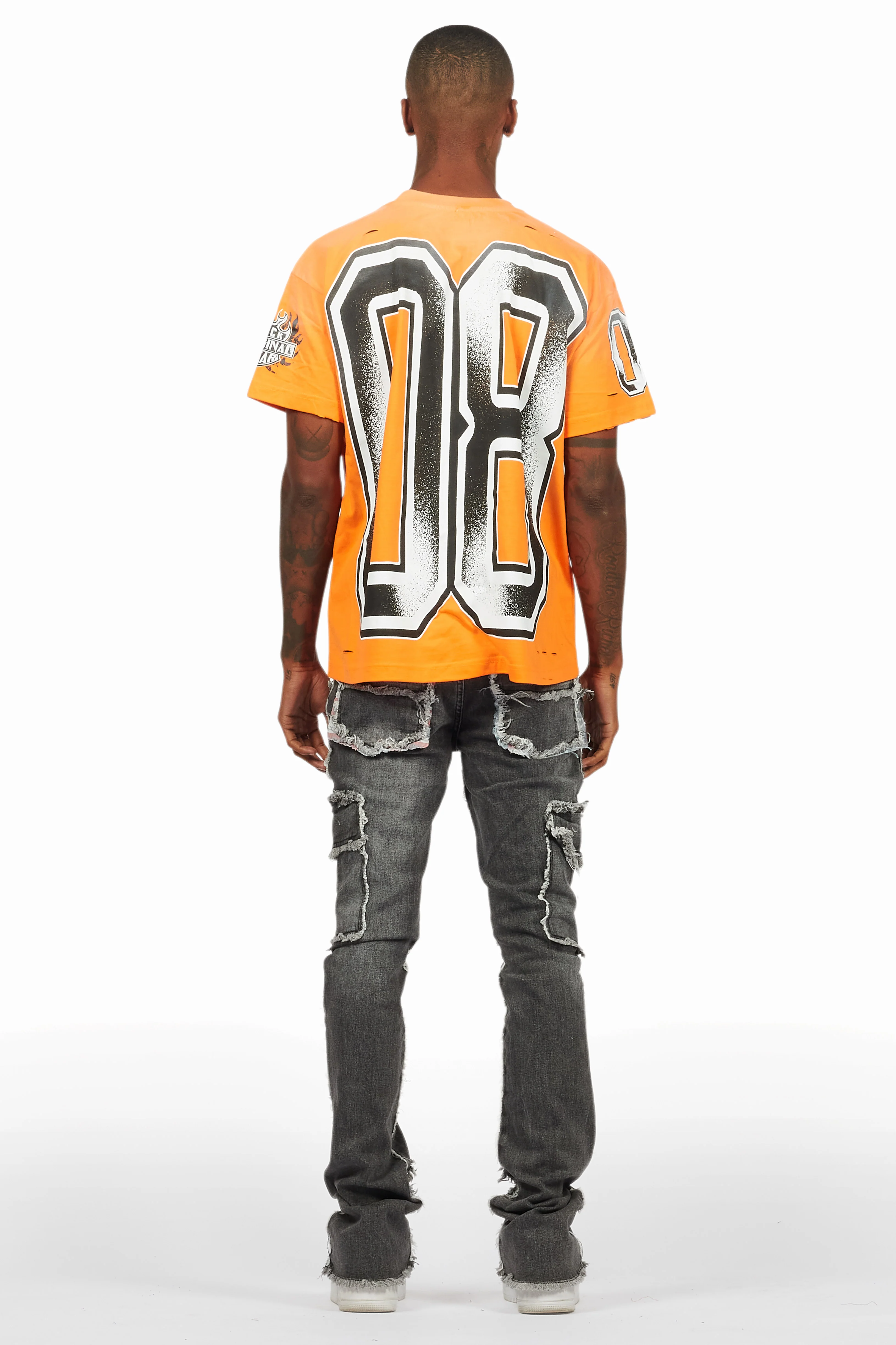 Alim Orange Oversized Graphic T-Shirt - Image 5
