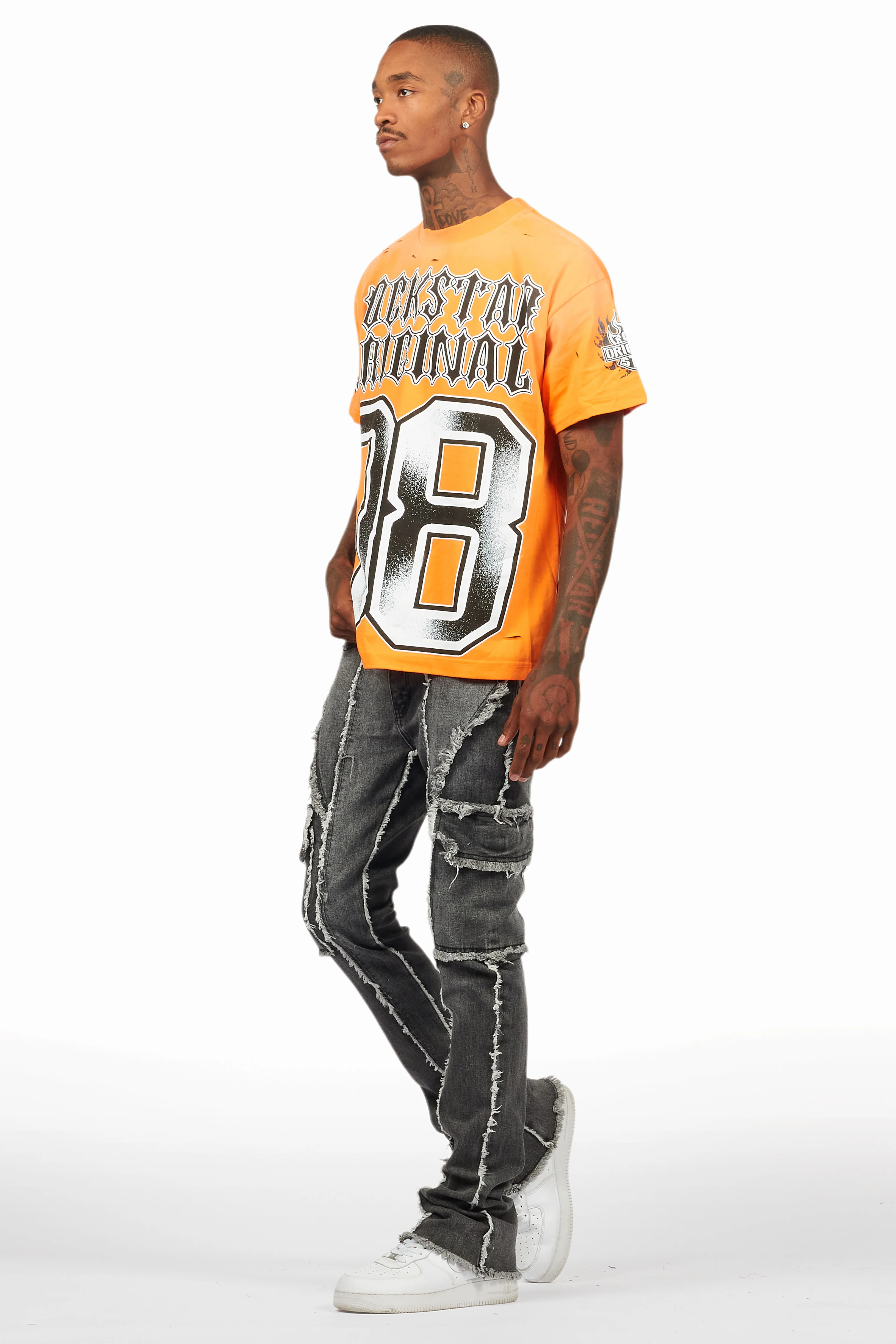 Alim Orange Oversized Graphic T-Shirt - Image 6
