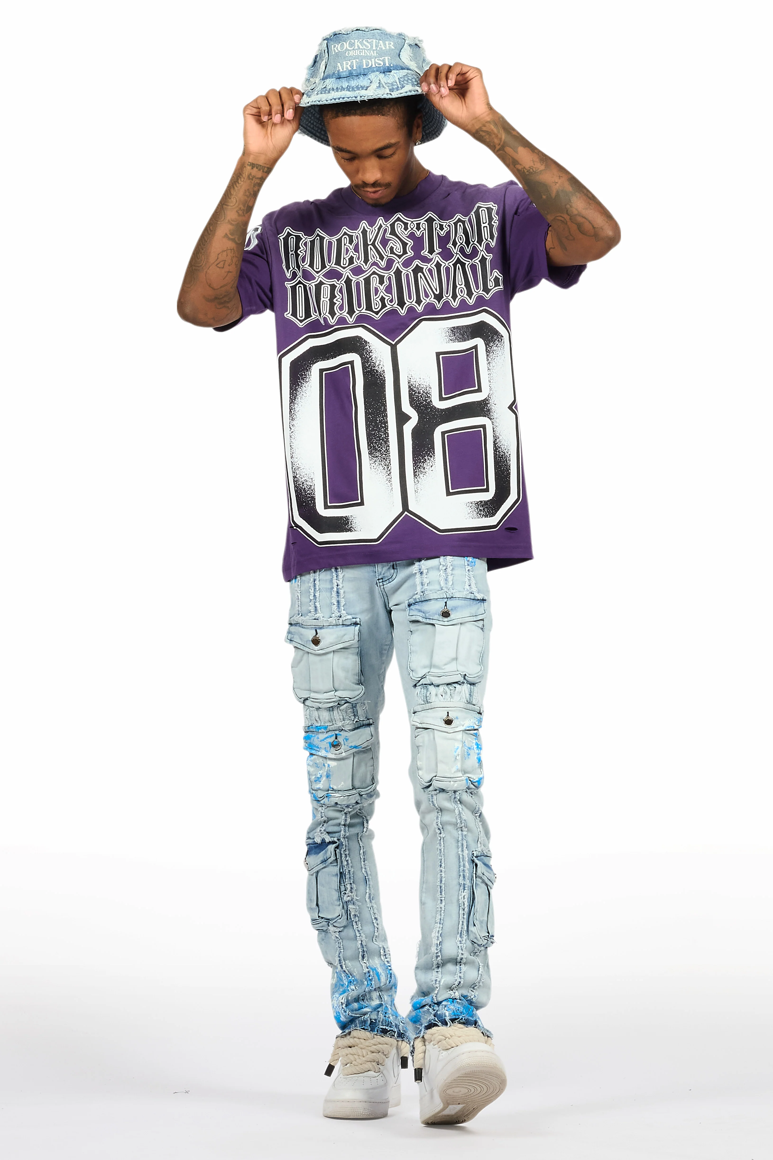 Alim Purple Oversized Graphic T-Shirt - Image 4