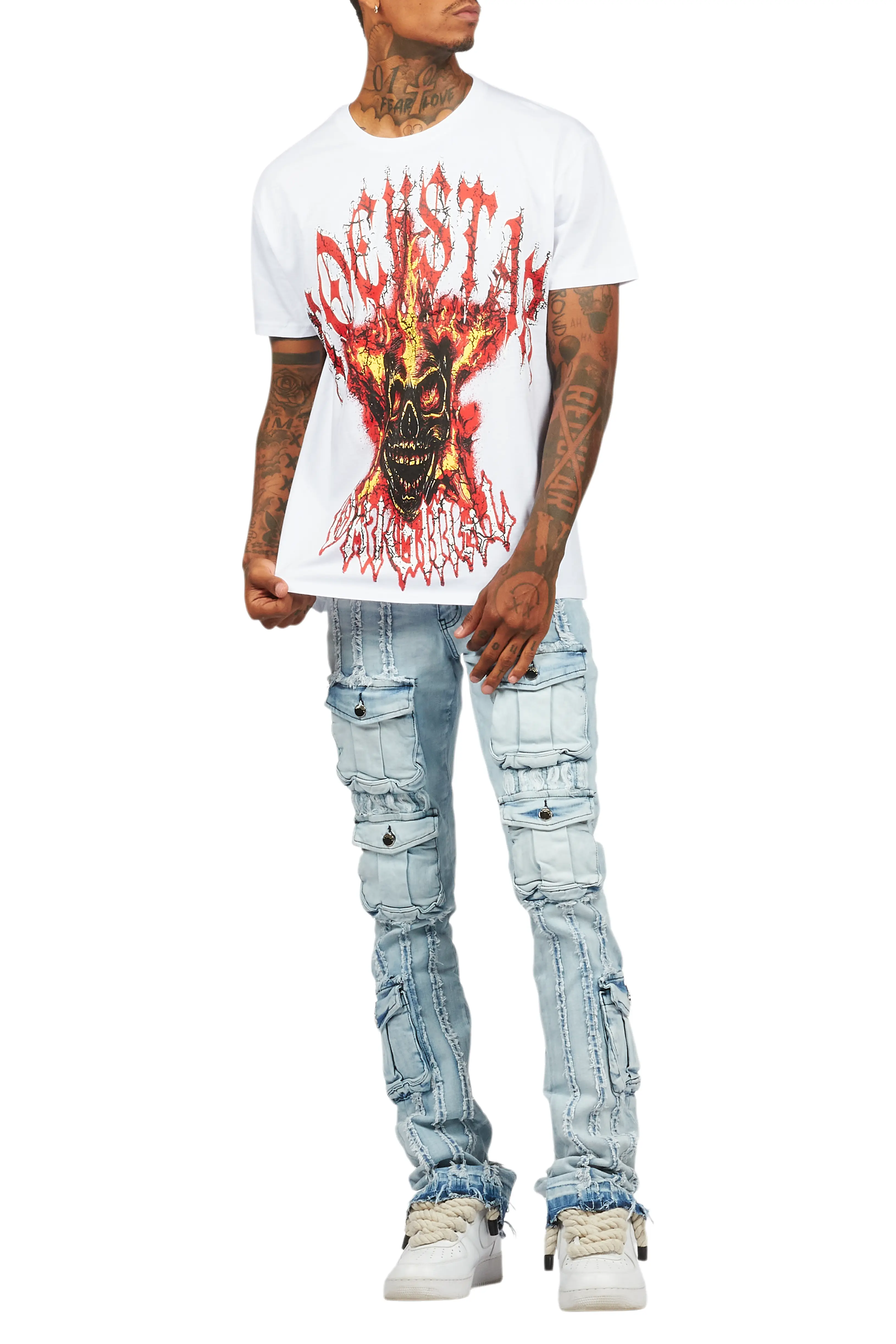 Kalvin White Oversized Graphic T-Shirt - Image 6