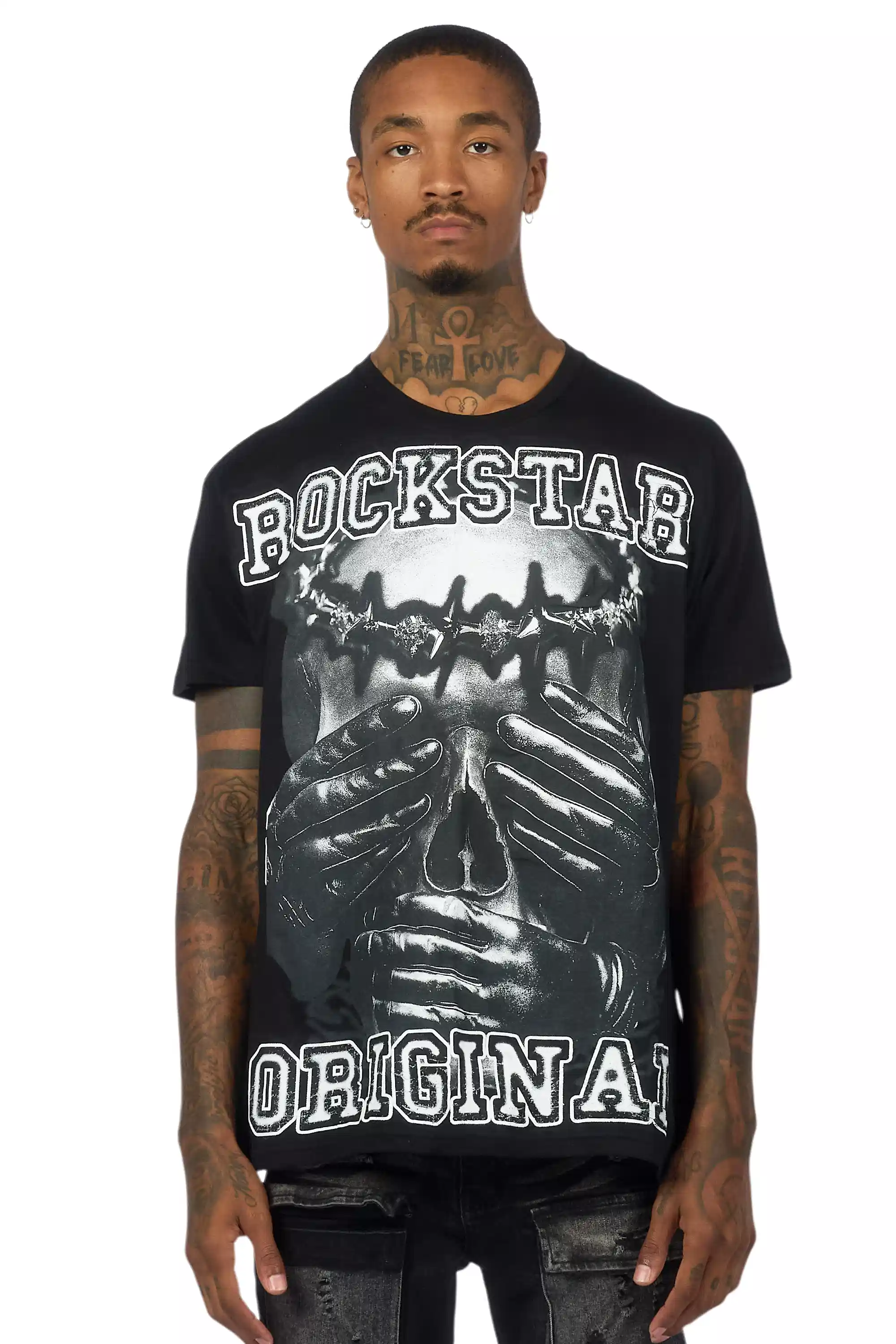 Eden Black Oversized Graphic T-Shirt - Image 2