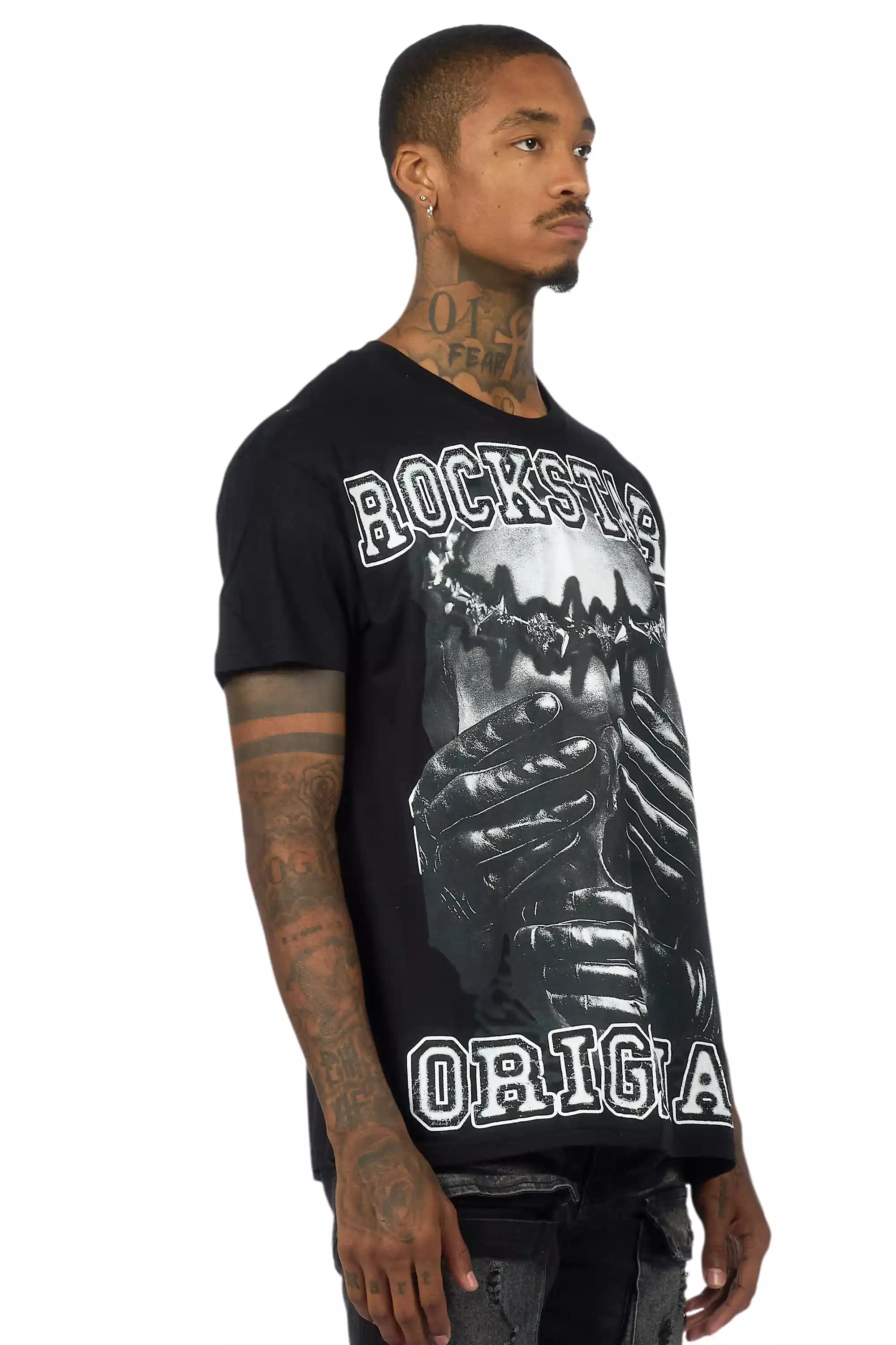 Eden Black Oversized Graphic T-Shirt - Image 3