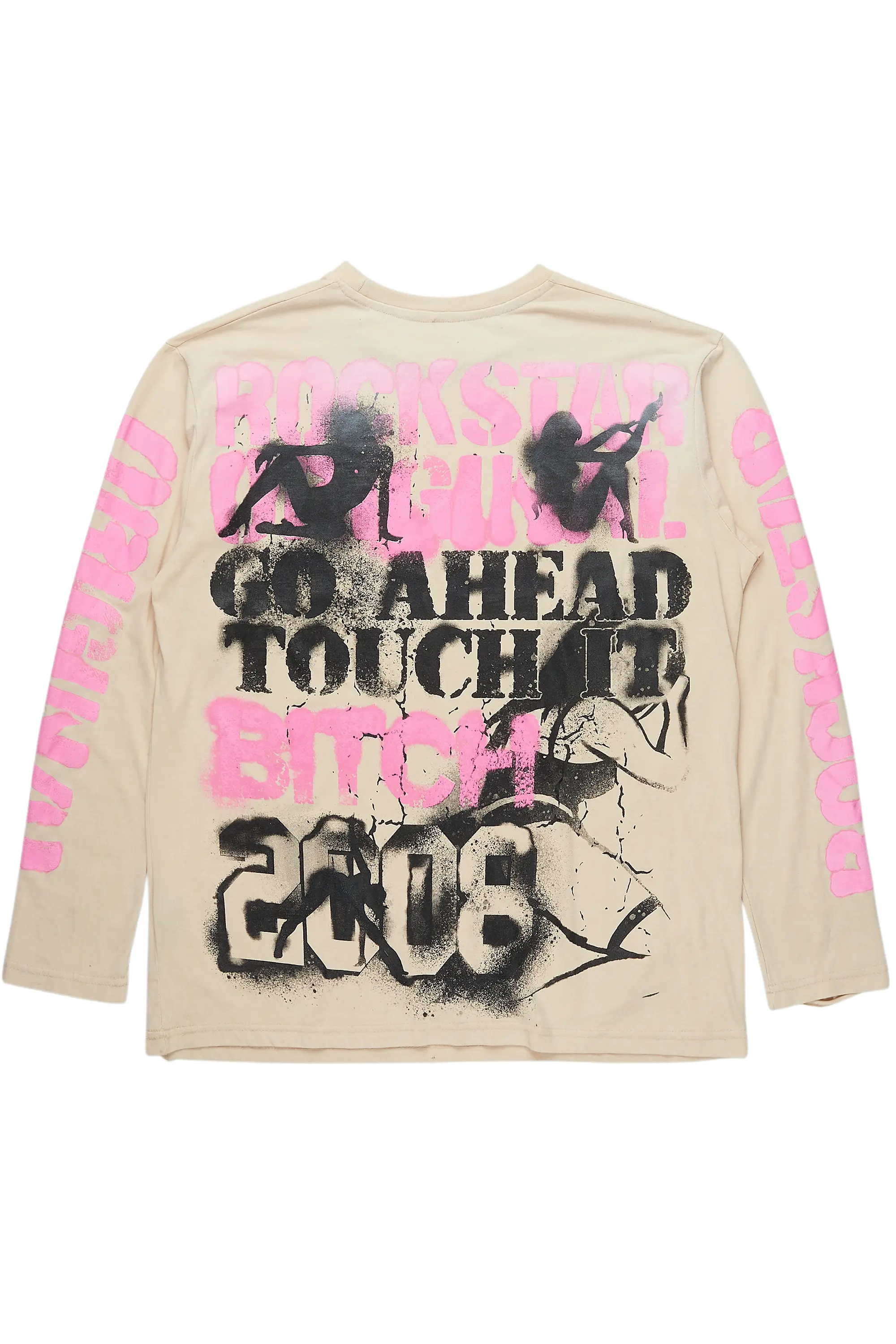 Strip Army Vintage Sand Long Sleeve Graphic T-Shirt - Image 7