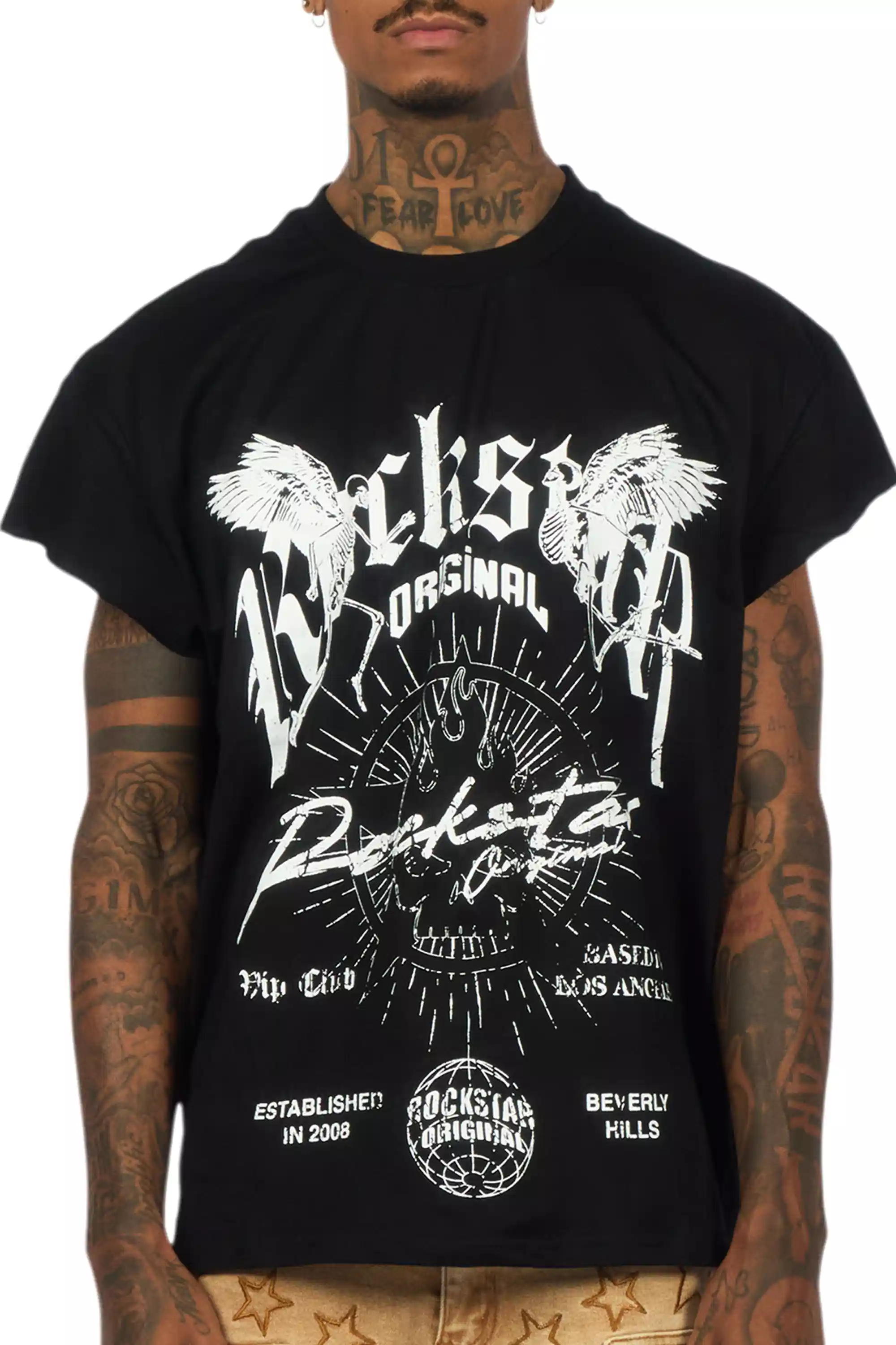 Tally Black Sleeveless Graphic T-Shirt - Image 6