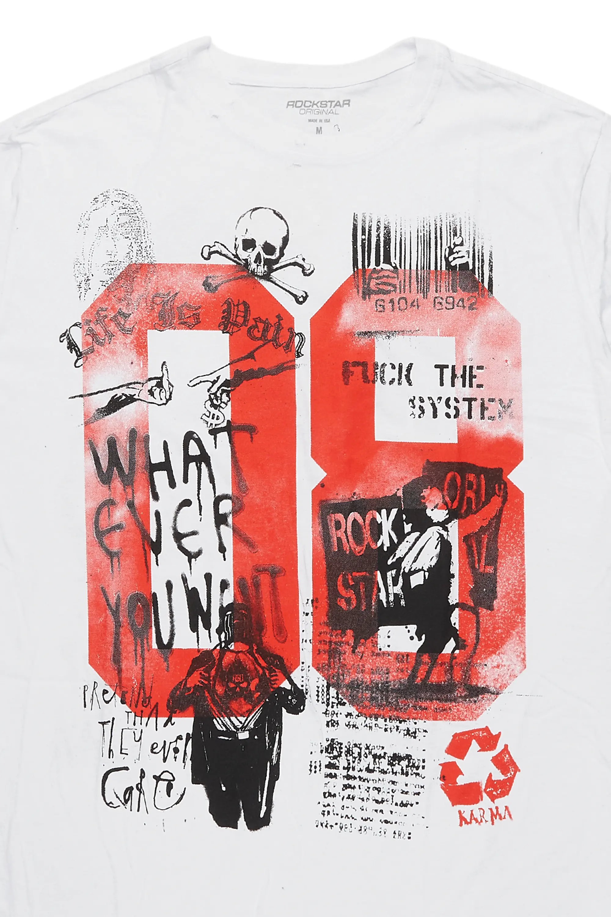 Grill White Graphic Muscle T-Shirt - Image 2