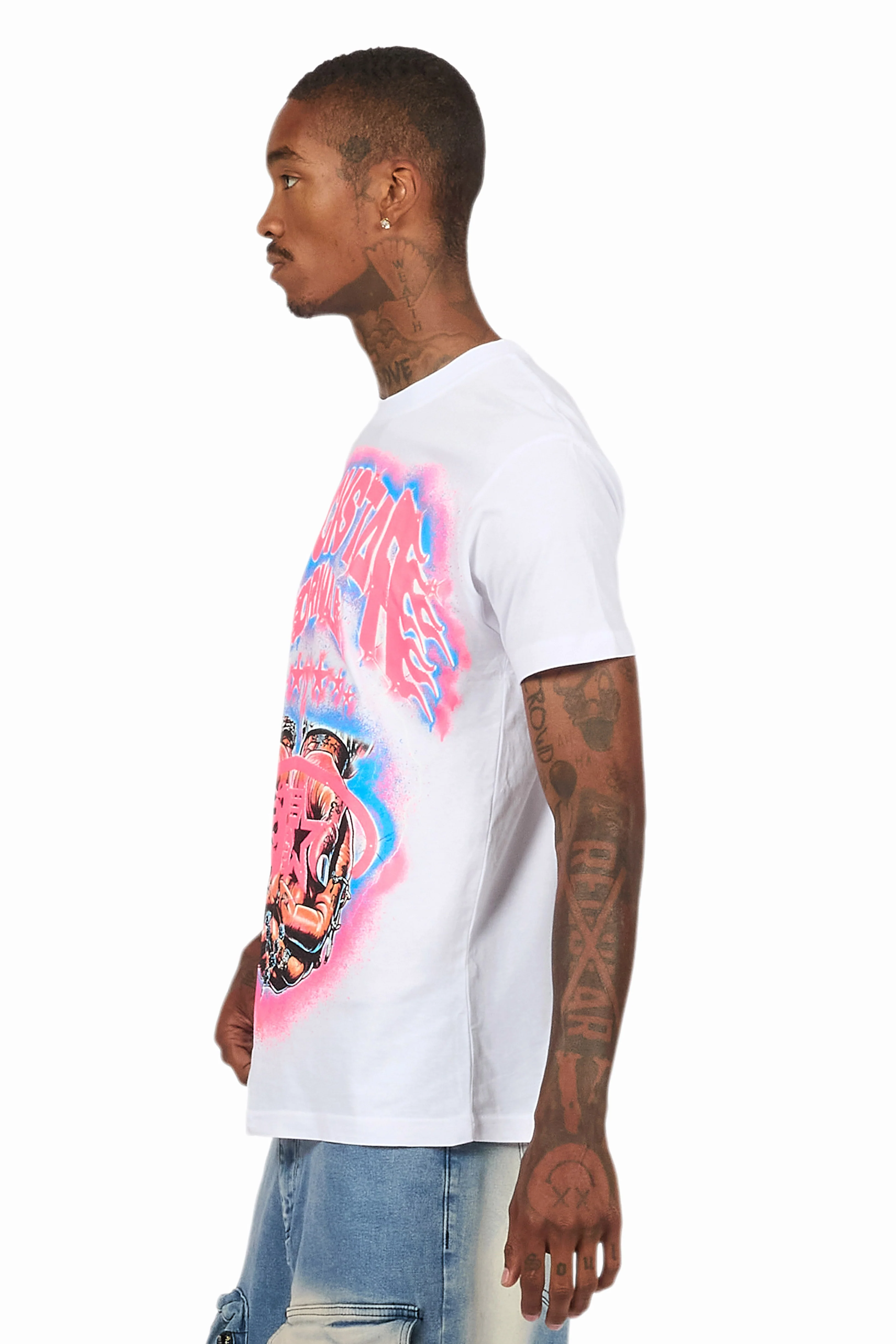 Cairo White Graphic T-Shirt - Image 6