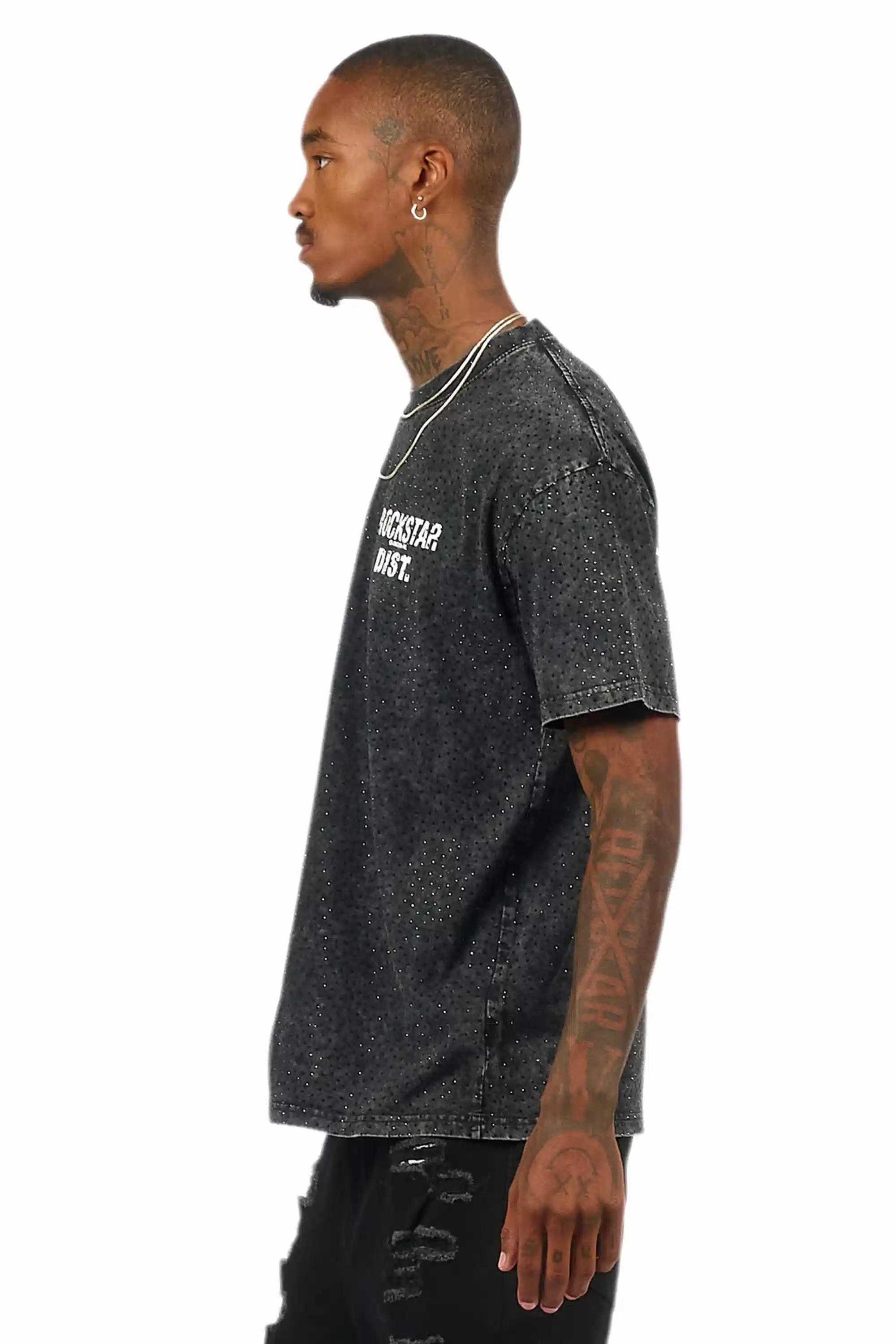 Lake Black Graphic Rhinestone T-Shirt - Image 6