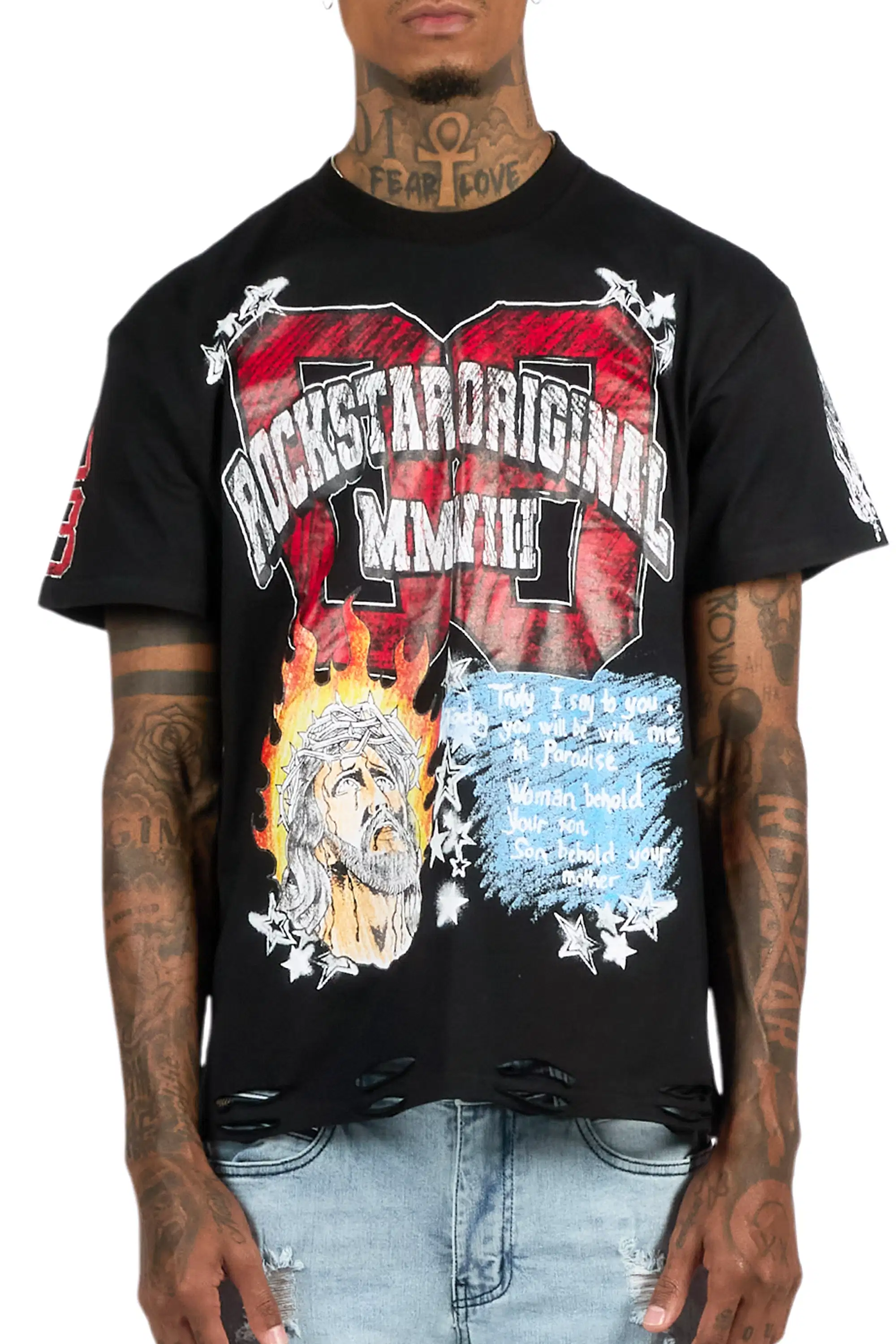 Jesus Black/Red Oversized Graphic T-Shirt - Image 7