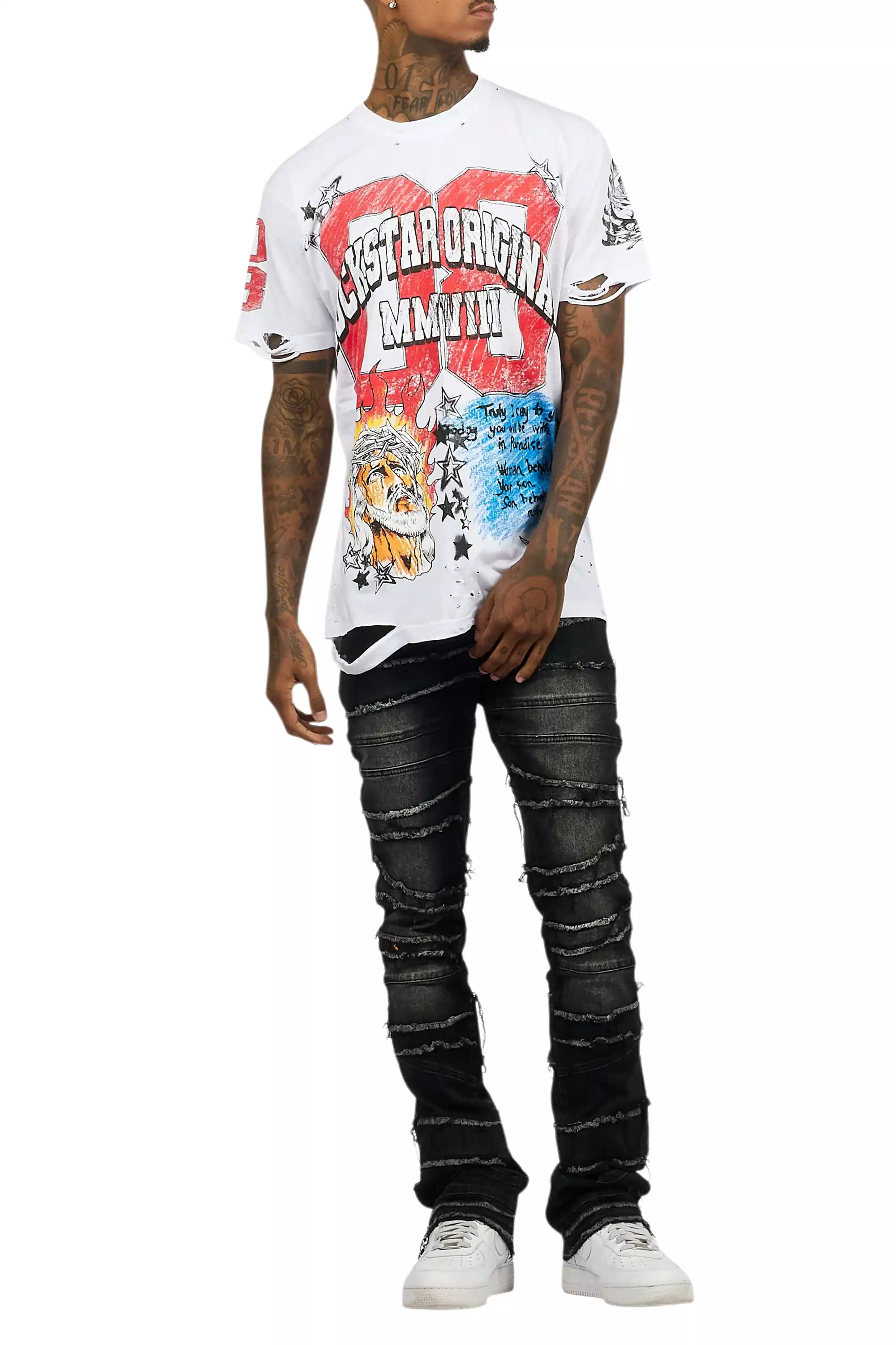 Jesus White/Red Oversized Graphic T-Shirt - Image 7