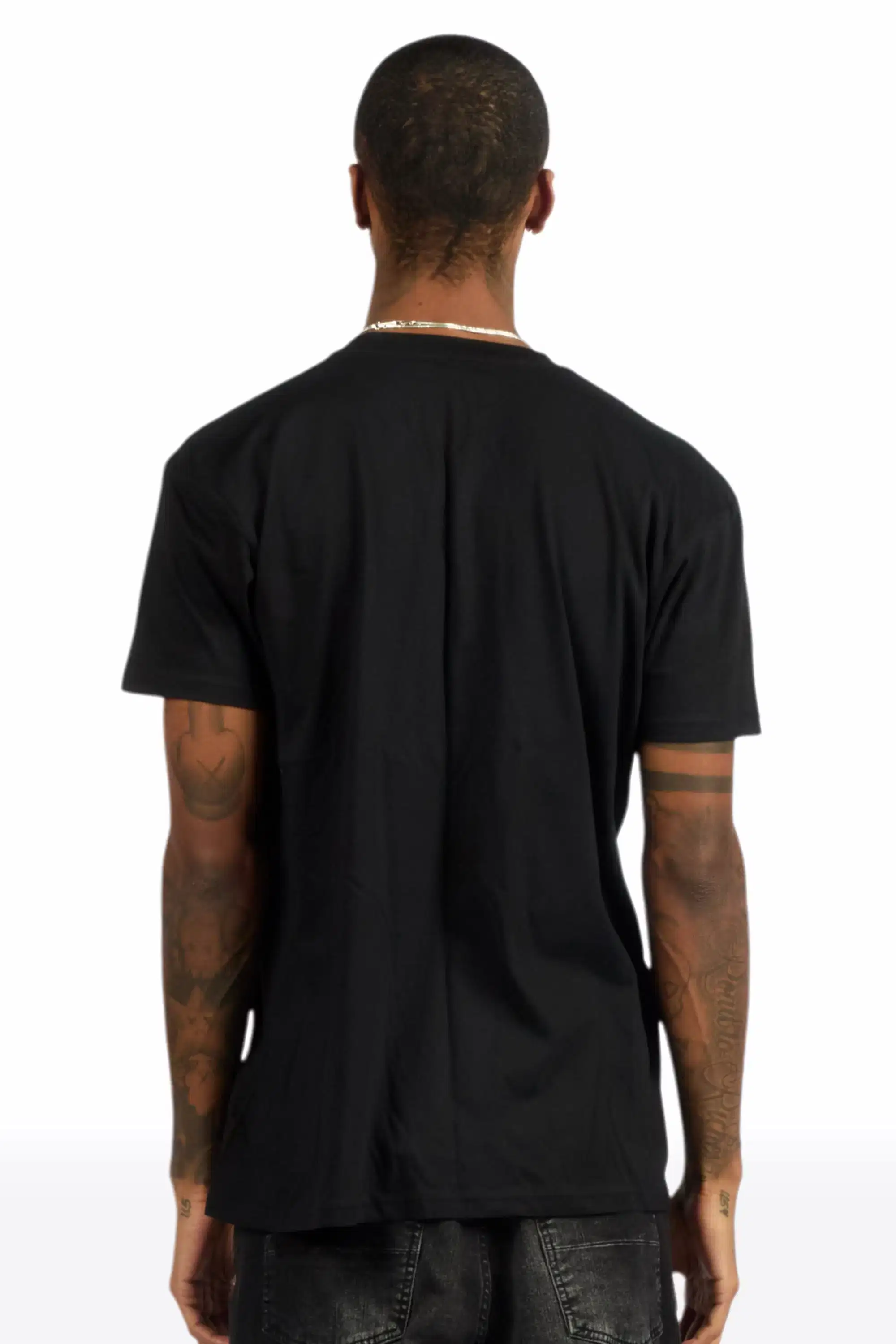 Roux Black Oversized Graphic T-Shirt - Image 4