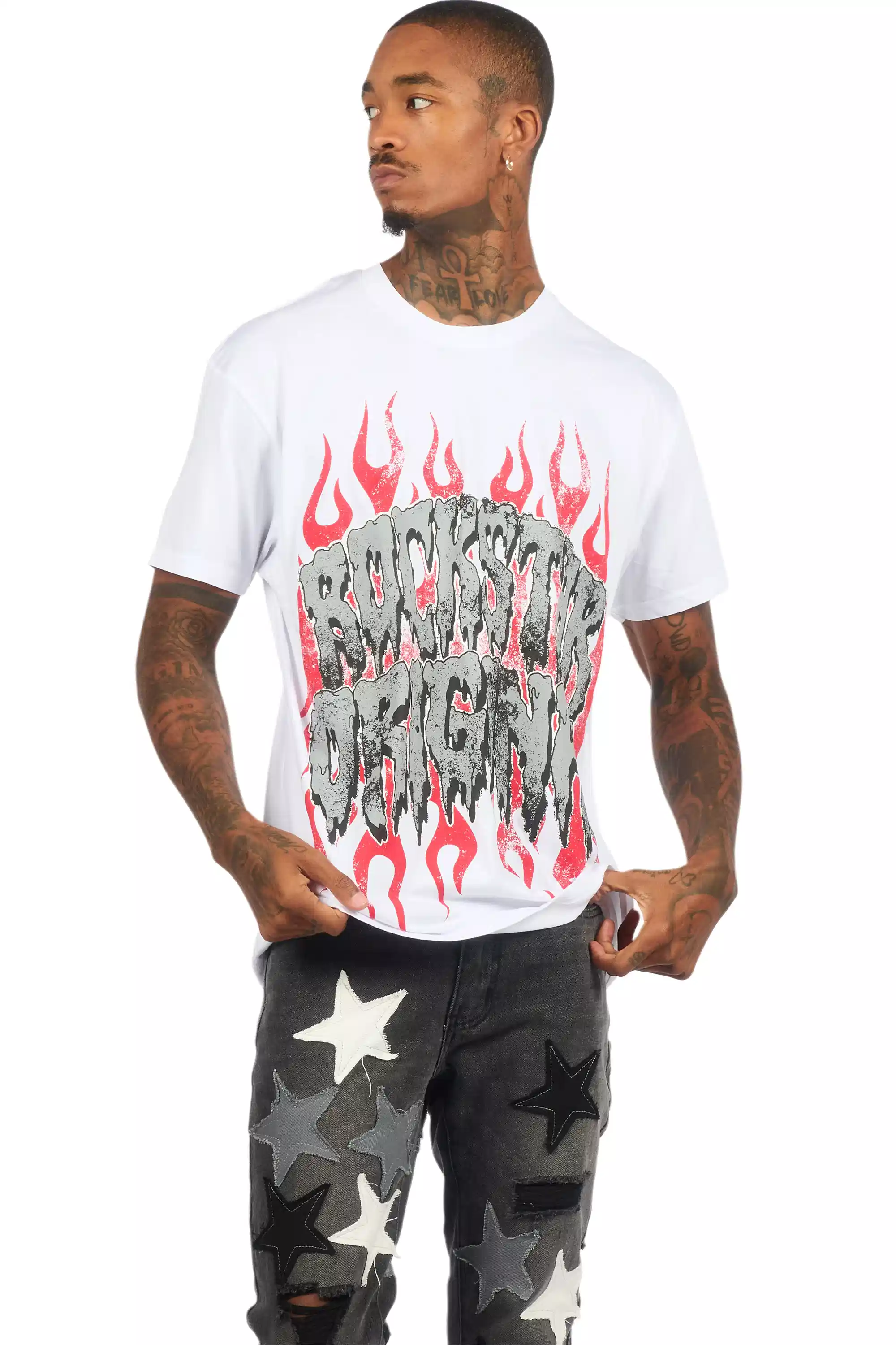 Kaelonix White Oversized Graphic T-Shirt - Image 3