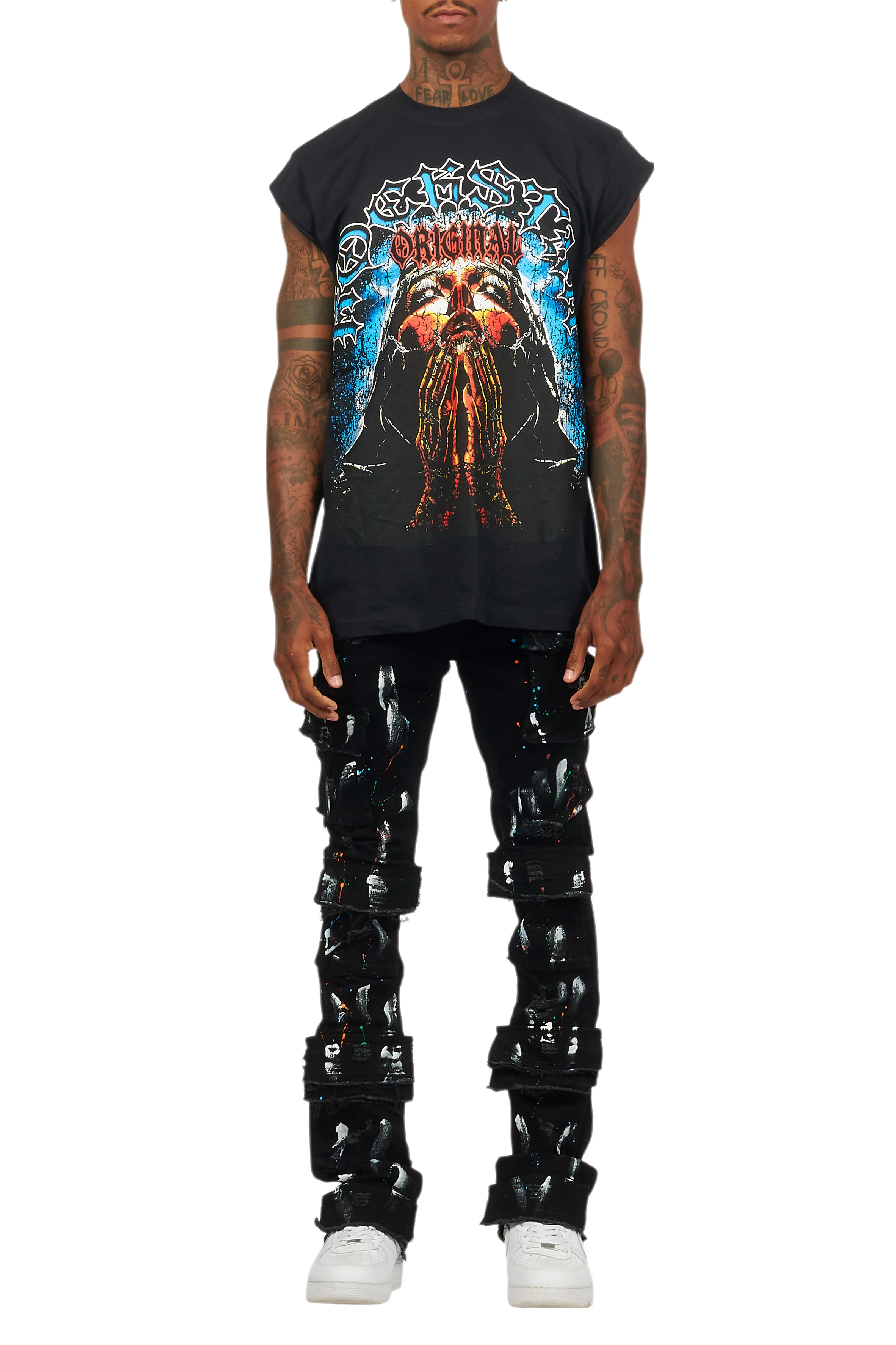 Dallan Black Graphic Muscle T-Shirt - Image 9