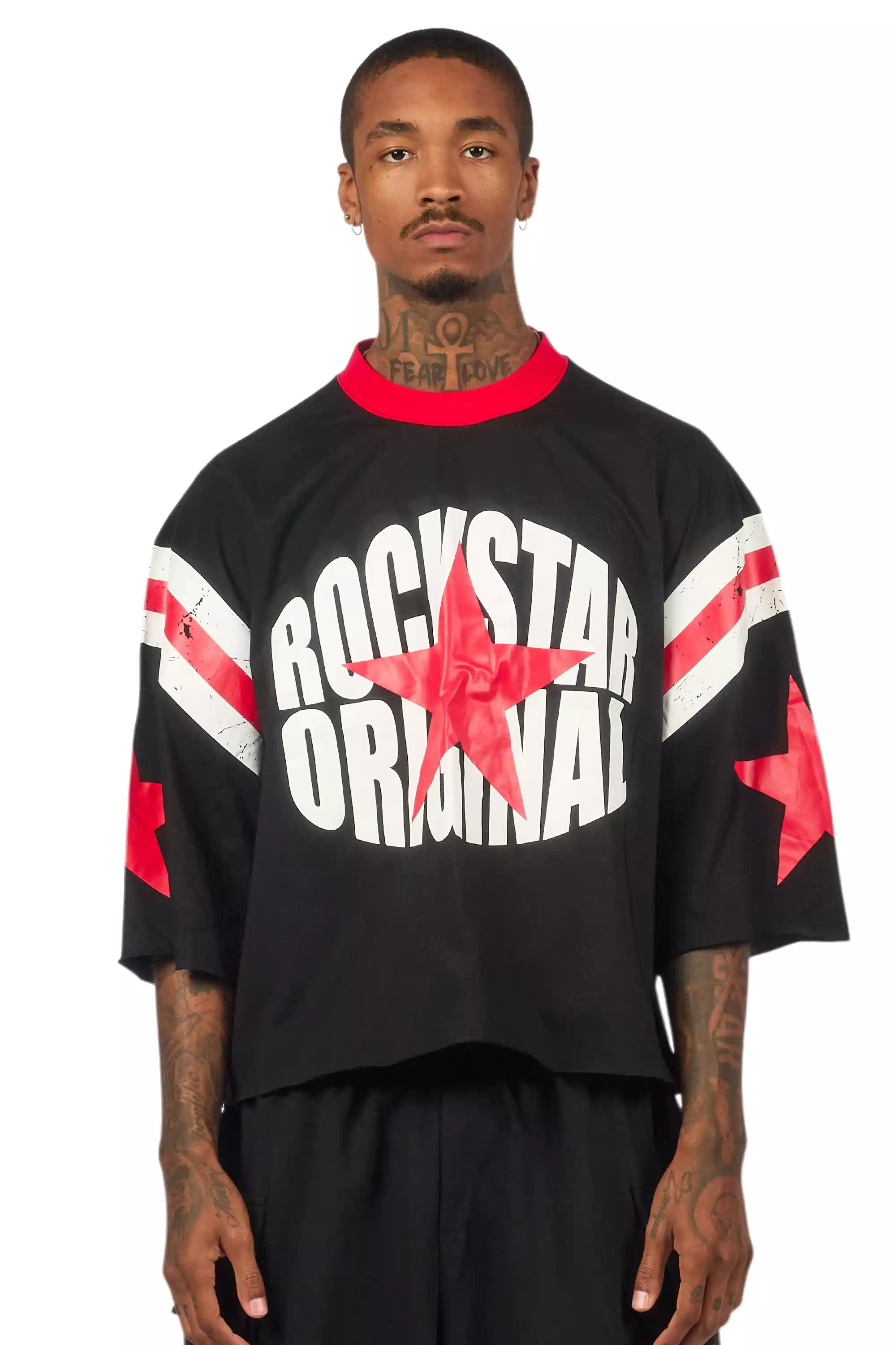 States Black Boxy Crop T-Shirt - Image 2