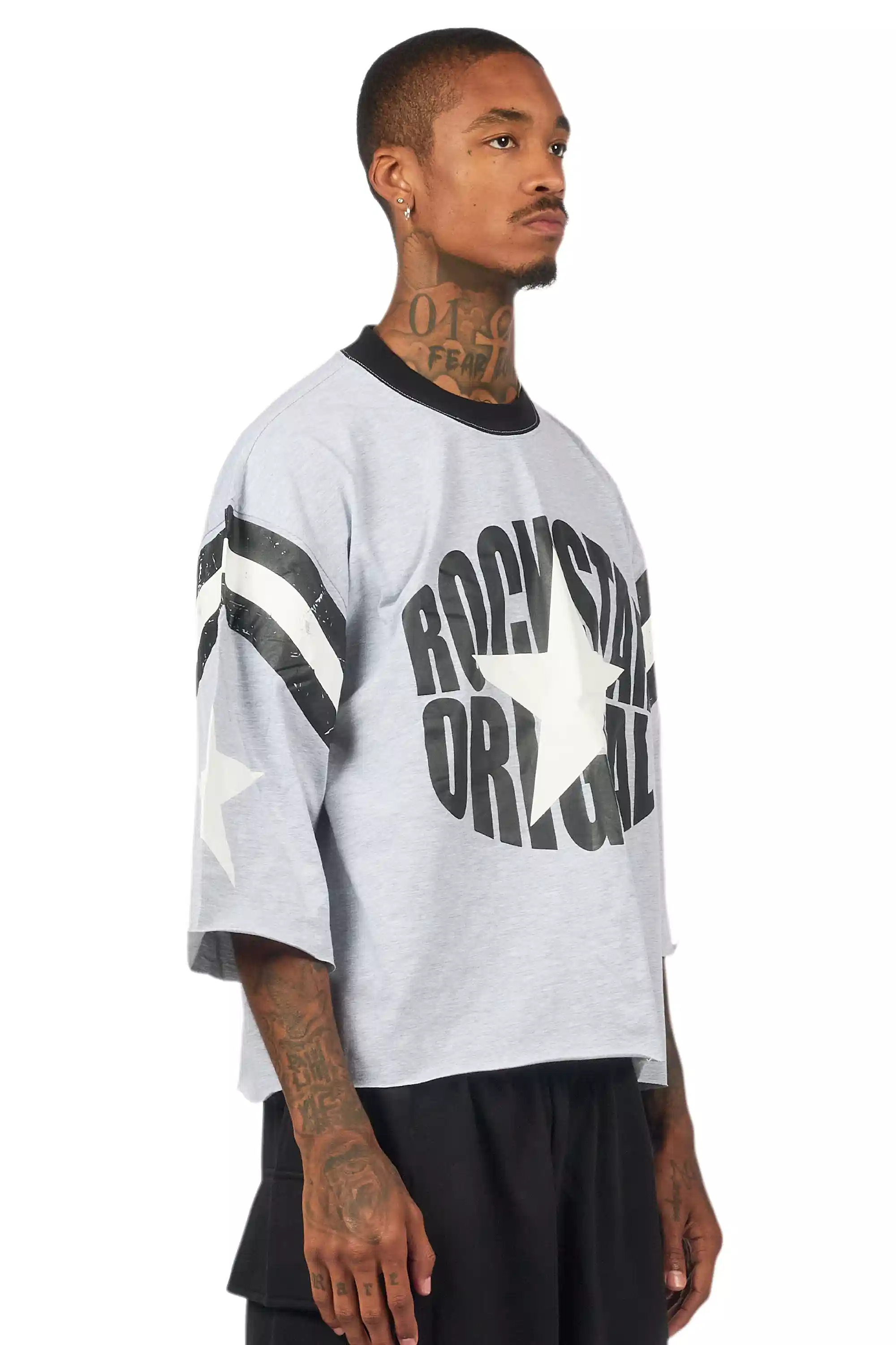 States Grey Boxy Crop T-Shirt - Image 3