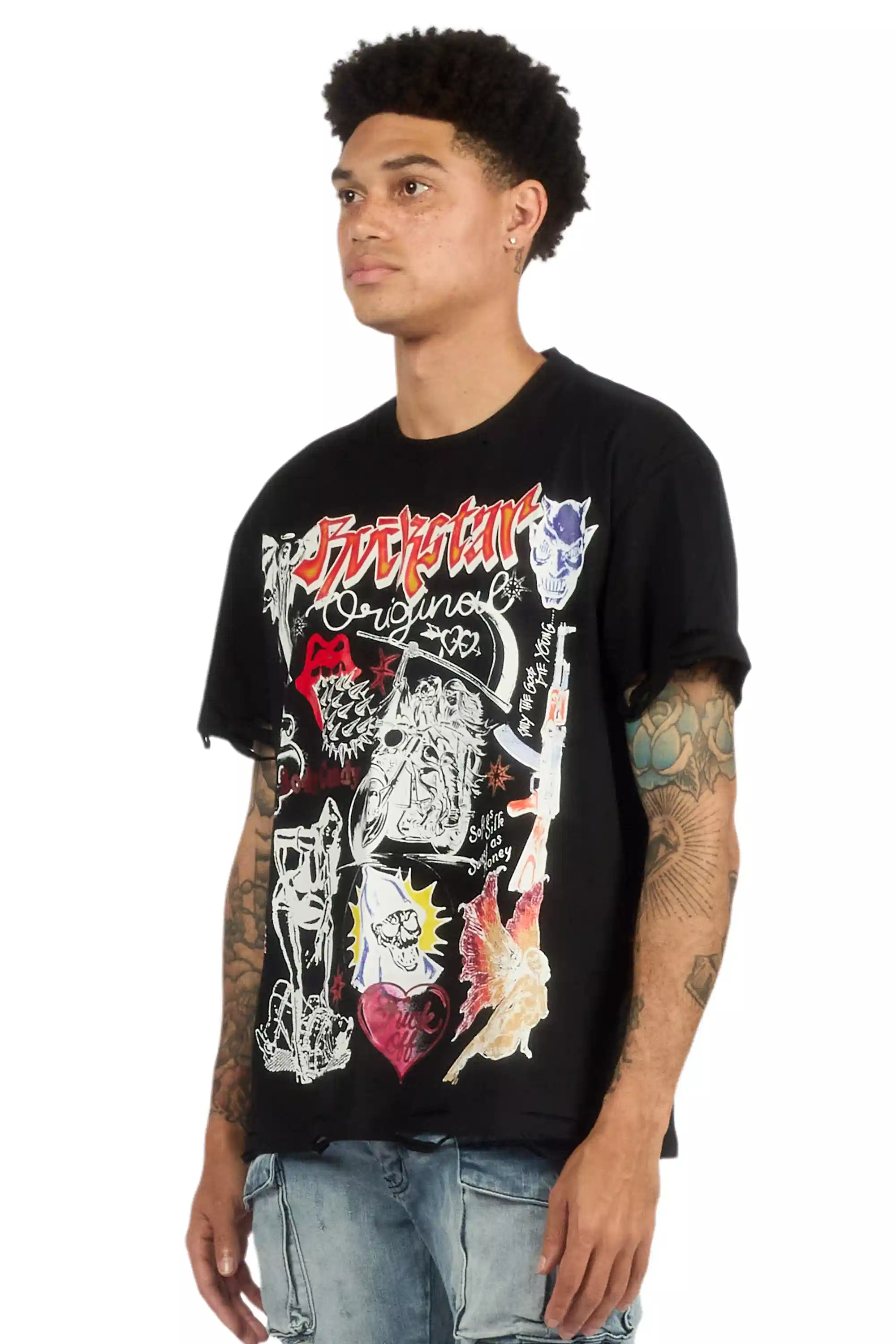 Shootah Black Oversized Graphic T-Shirt - Image 4